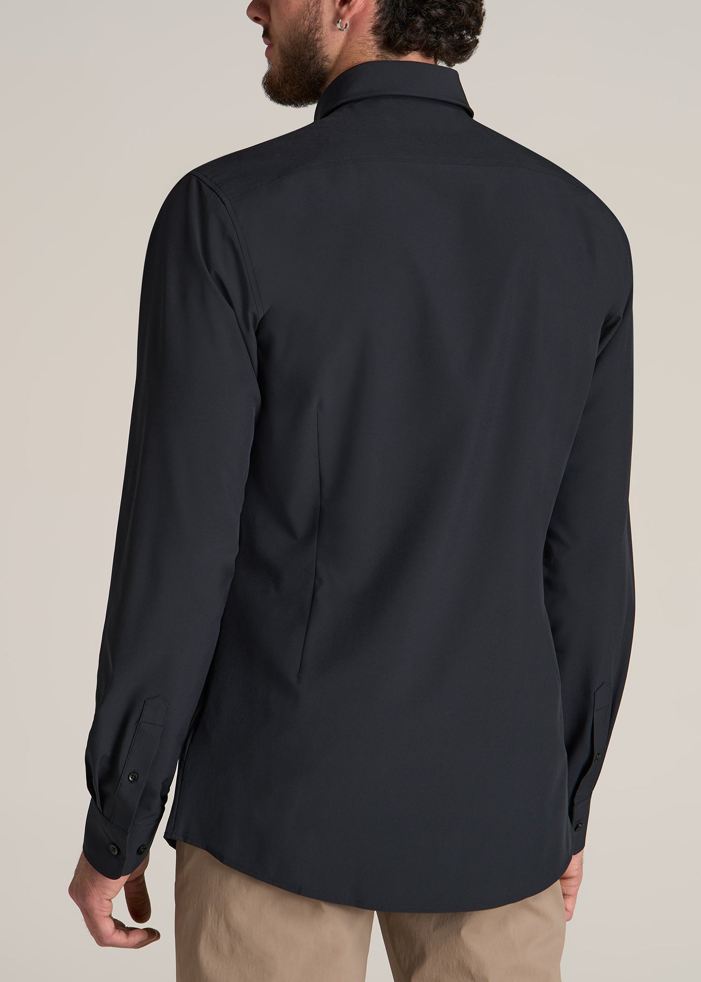 American-Tall-Men-Traveler-Stretch-Dress-Shirt-Black-Back