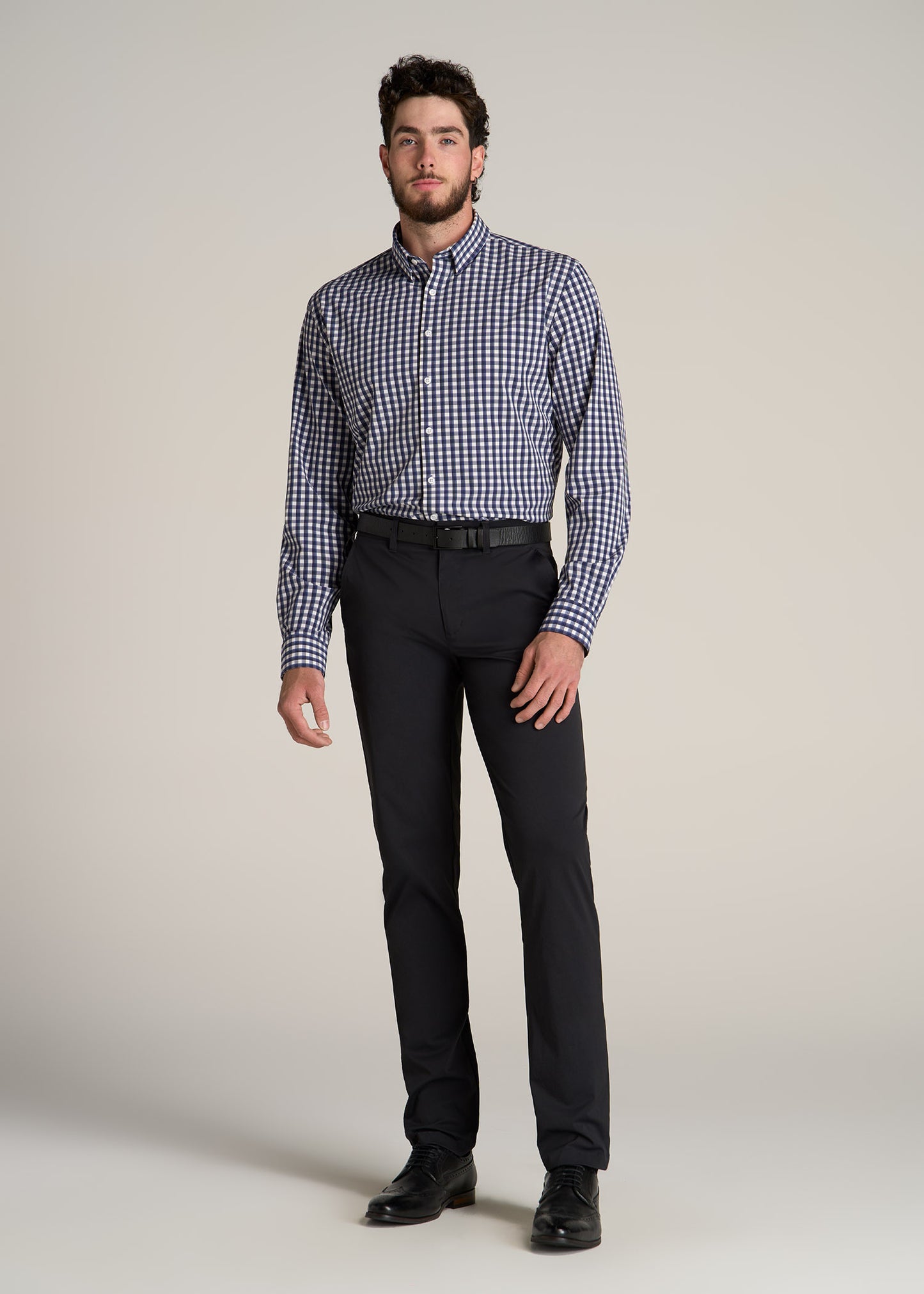 American-Tall-Men-Traveler-Stretch-Dress-Shirt-Blue-White-Gingham-Full