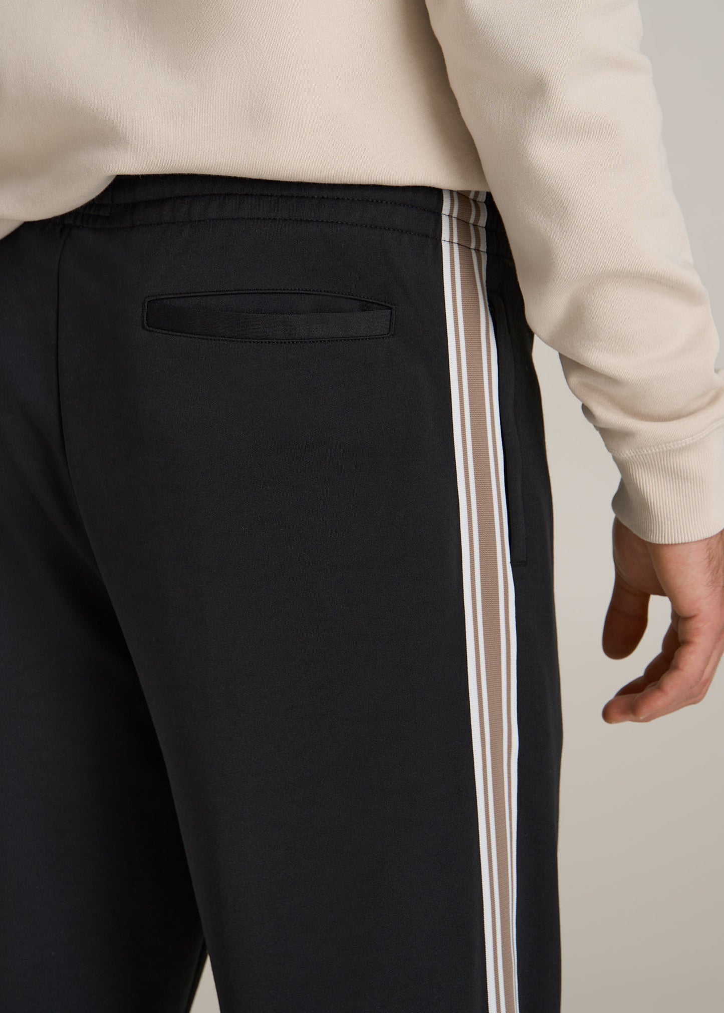 Tricot Track Pants for Tall Men in Black