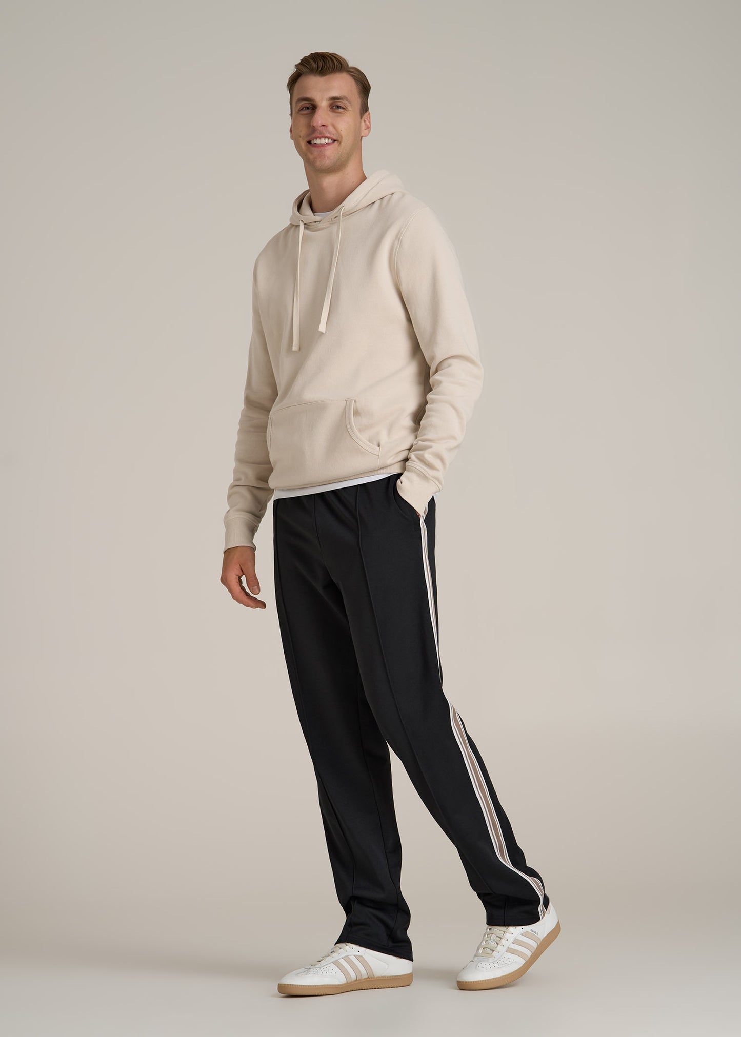 Tricot Track Pants for Tall Men in Black