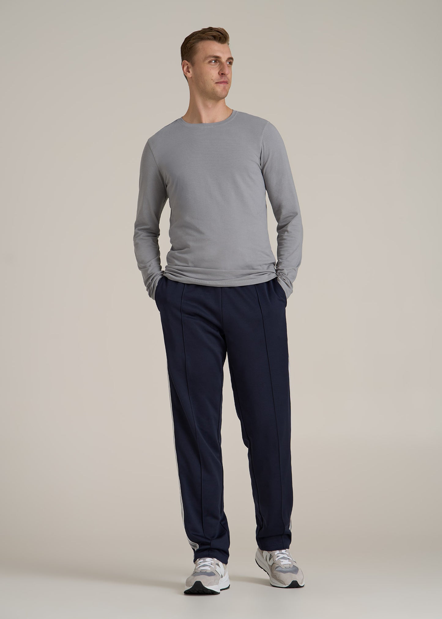 Tricot Track Pants for Tall Men in Evening Blue