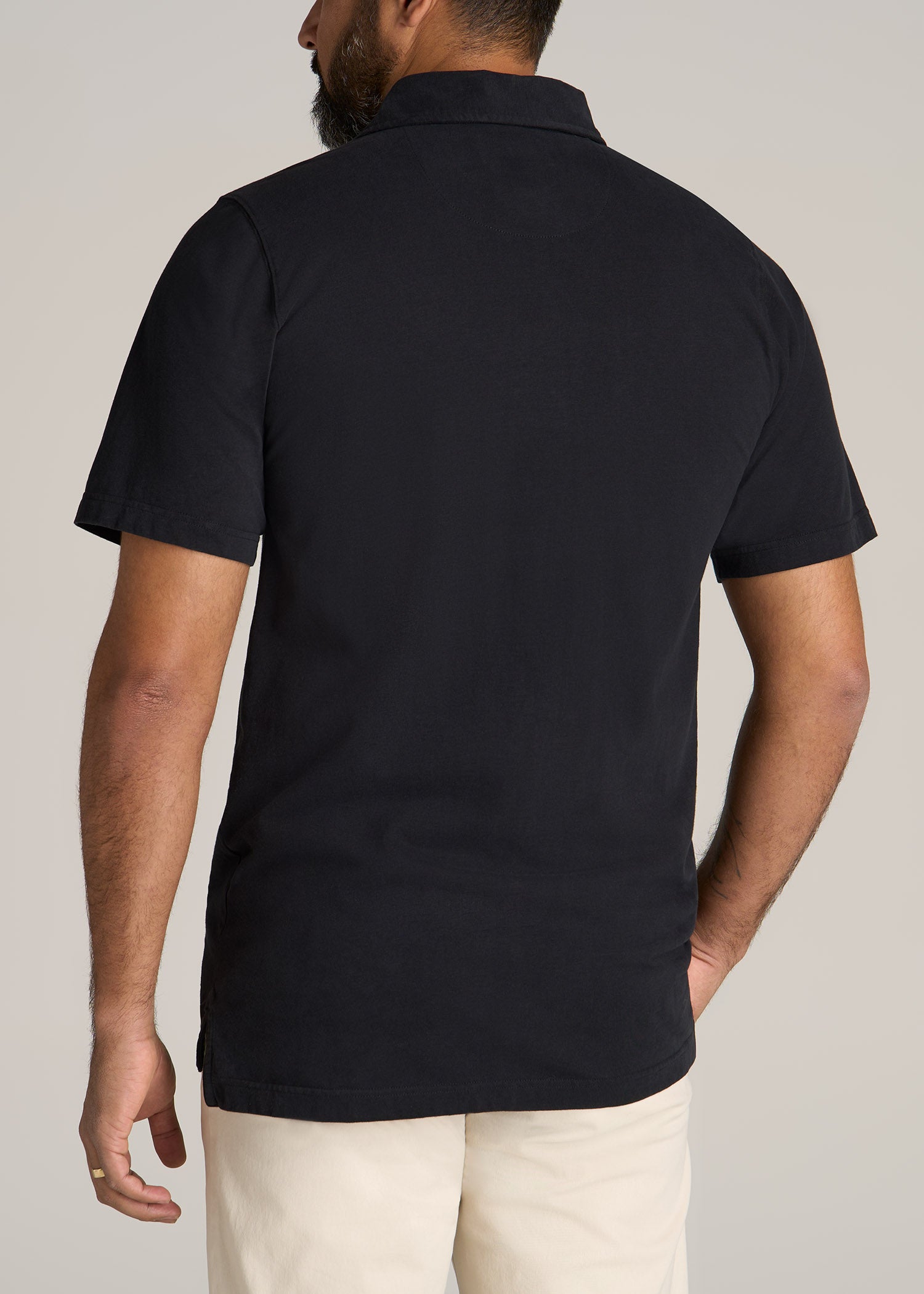    American-Tall-Men-Ultra-Soft-Short-Sleeve-Cotton-Polo-Vintage-Black-back