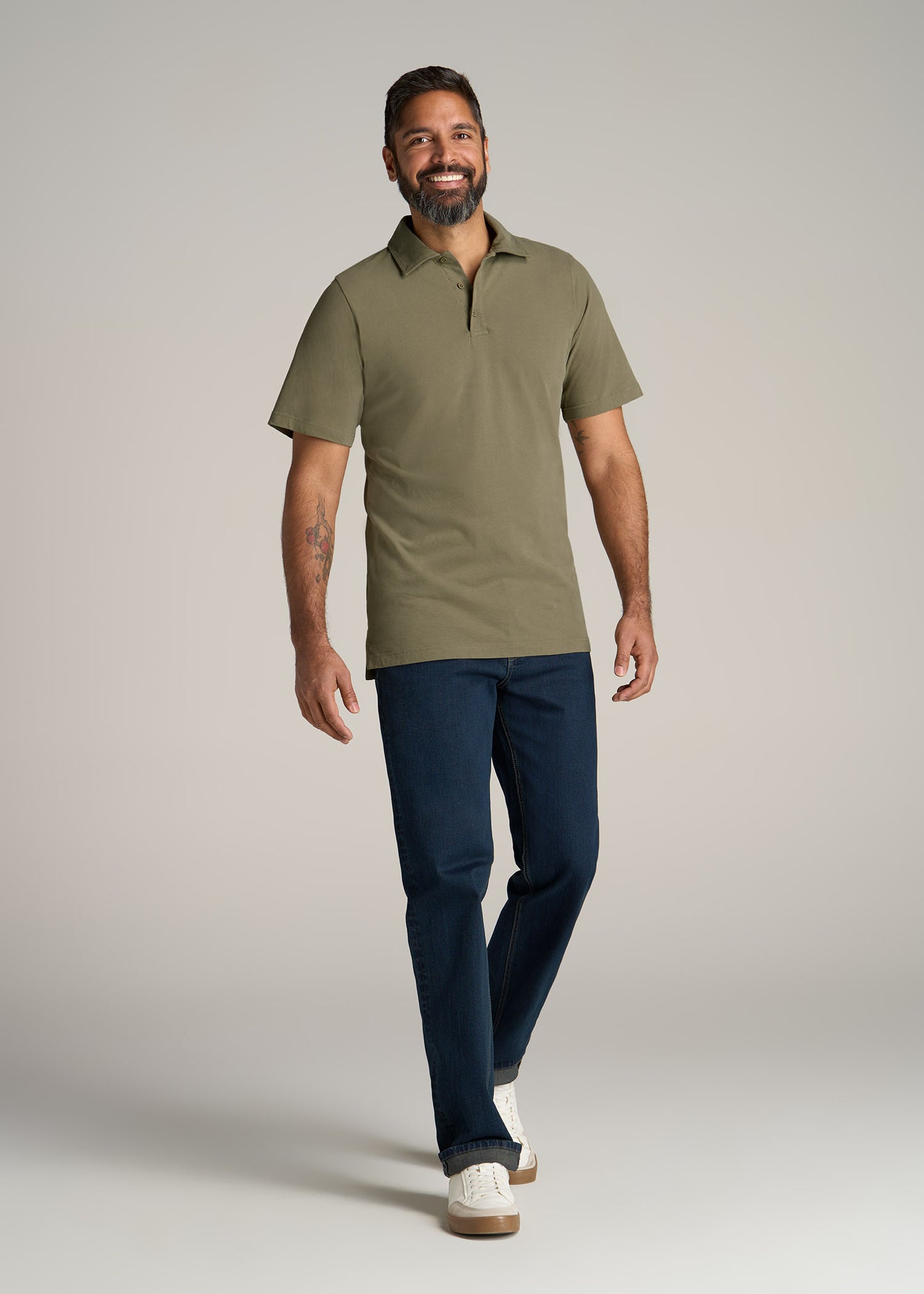 American-Tall-Men-Ultra-Soft-Short-Sleeve-Cotton-Polo-Vintage-Moss-Green-full