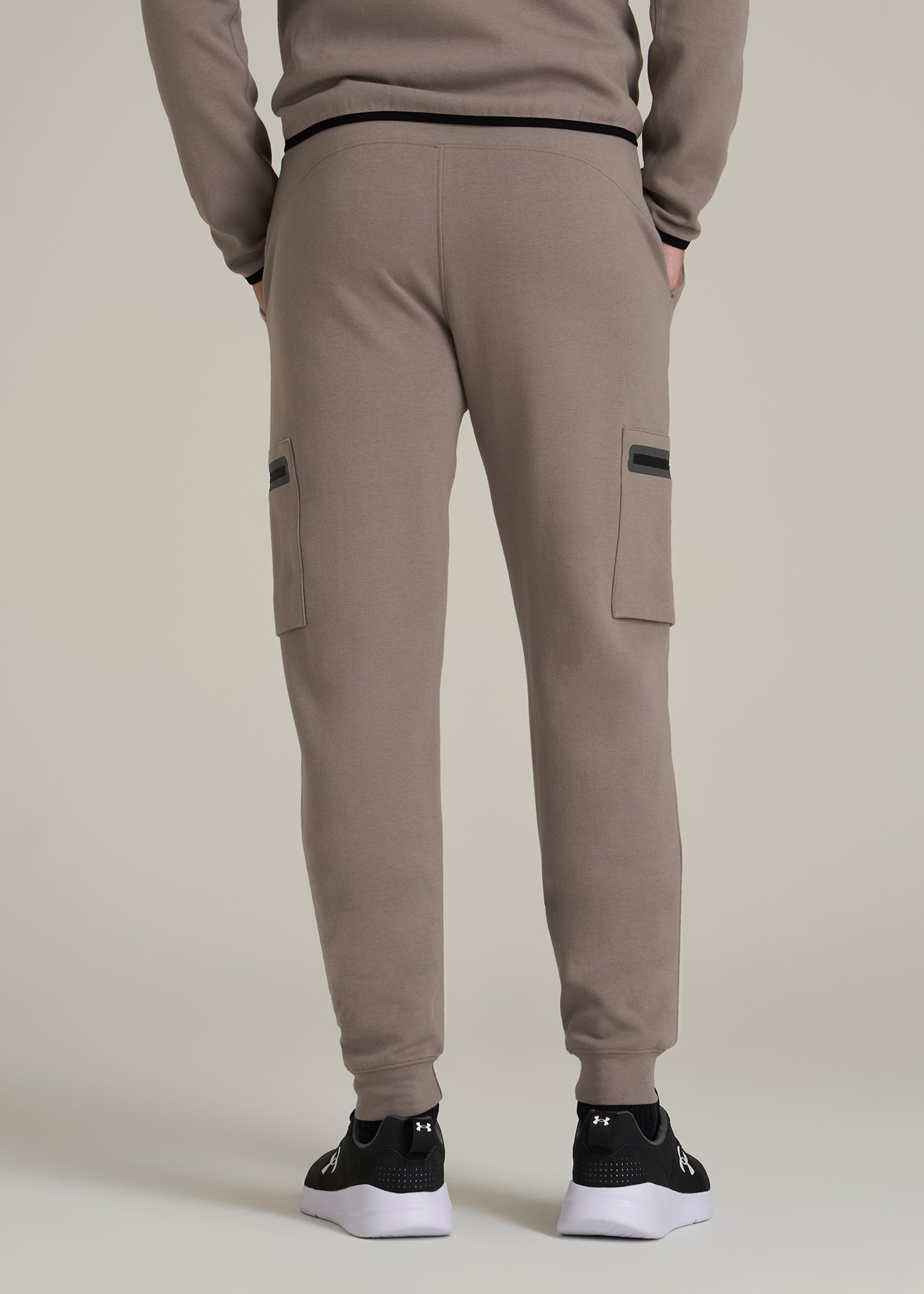 Utility Fleece Cargo Joggers for Tall Men in Portobello