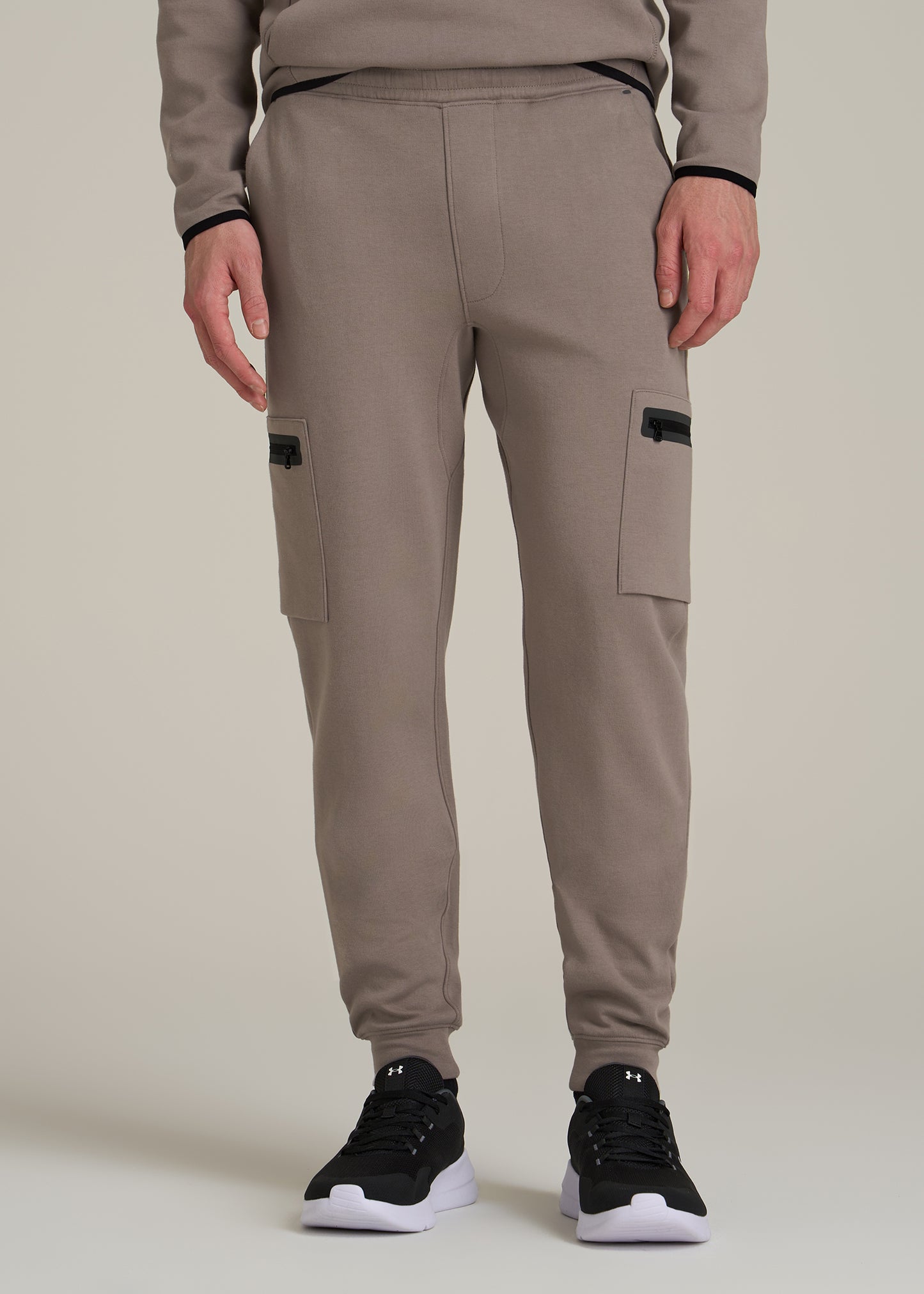 Utility Fleece Cargo Joggers for Tall Men in Portobello