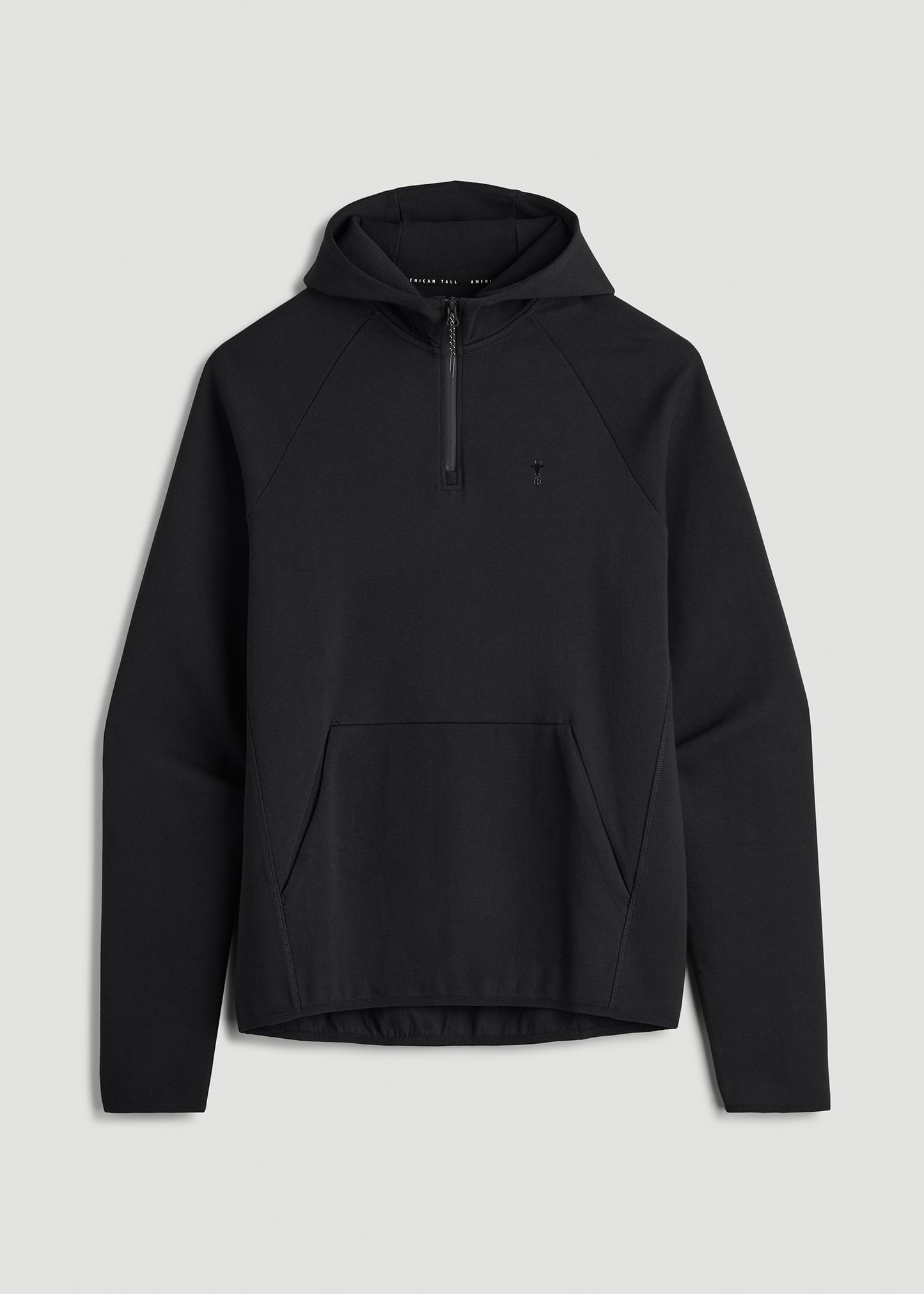 Utility Fleece Hooded Popover for Tall Men in Black