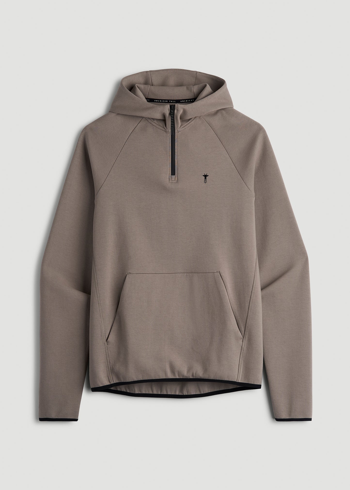 Utility Fleece Hooded Popover for Tall Men in Portobello