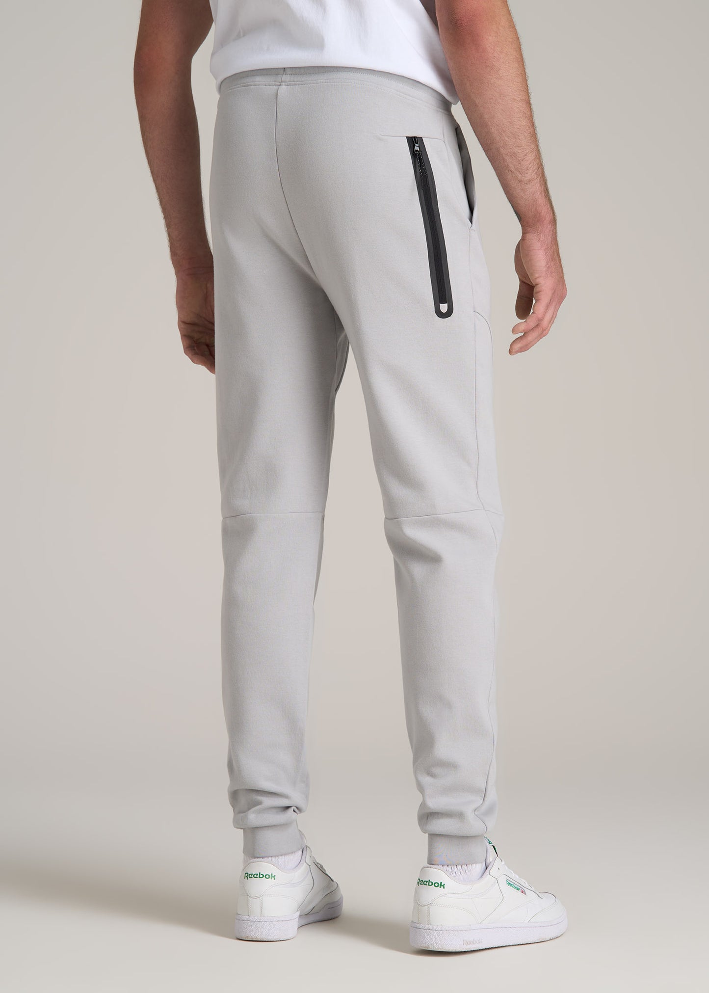 Tall Men's Utility Fleece Joggers in Silver Grey