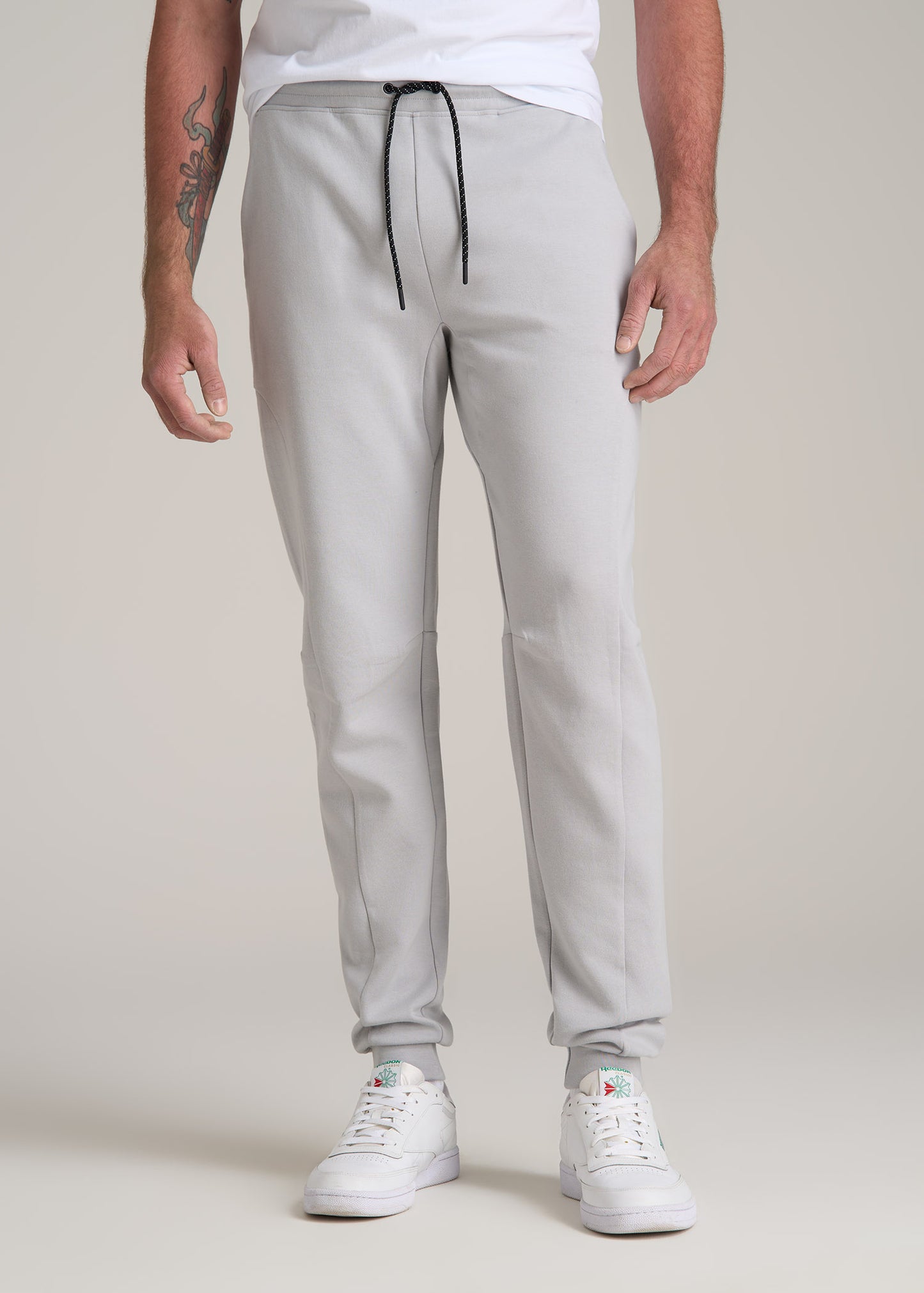 Tall Men's Utility Fleece Joggers in Silver Grey