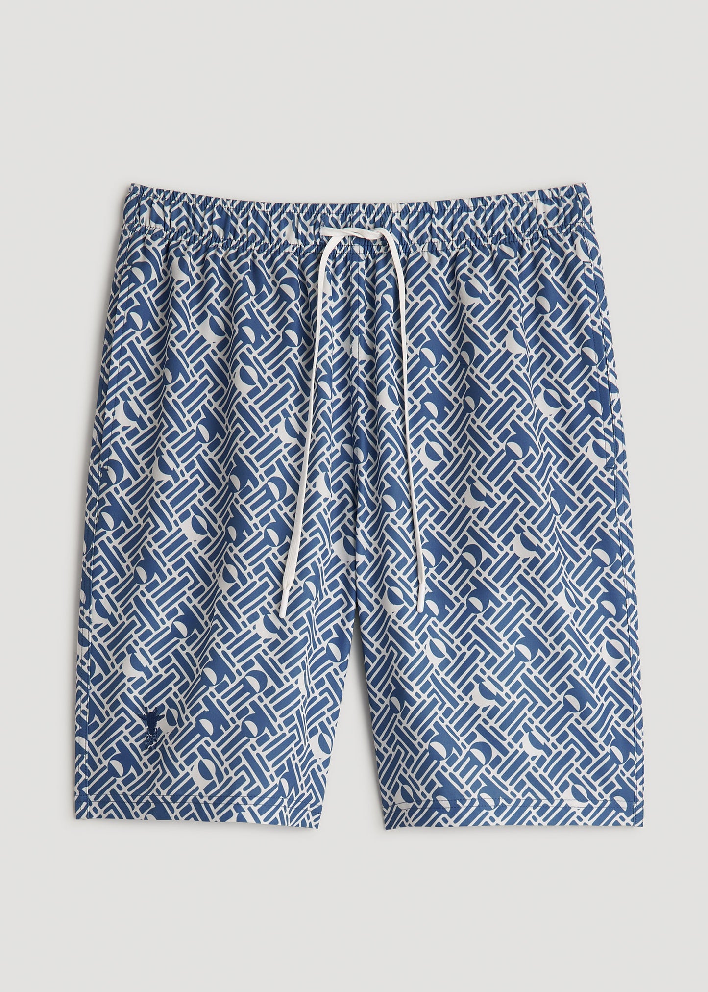 Volley Swim Shorts for Tall Men in Mid Blue Abstract