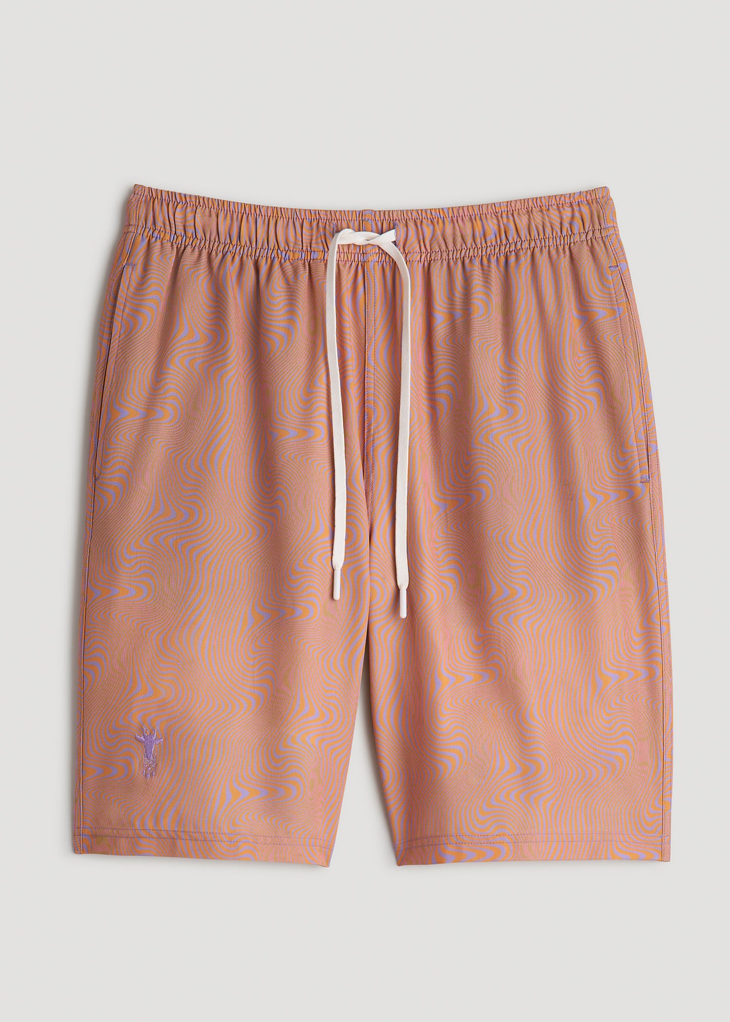 Volley Swim Shorts for Tall Men in Orange Abstract