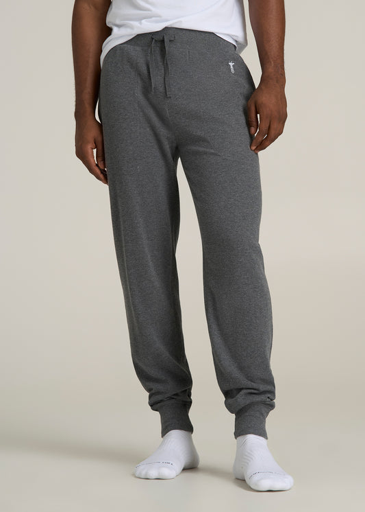 Waffle-Knit Lounge Jogger for Tall Men in Stone Grey Mix