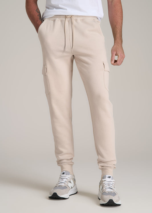 Wearever Fleece Cargo Jogger For Tall Men in Light Stone