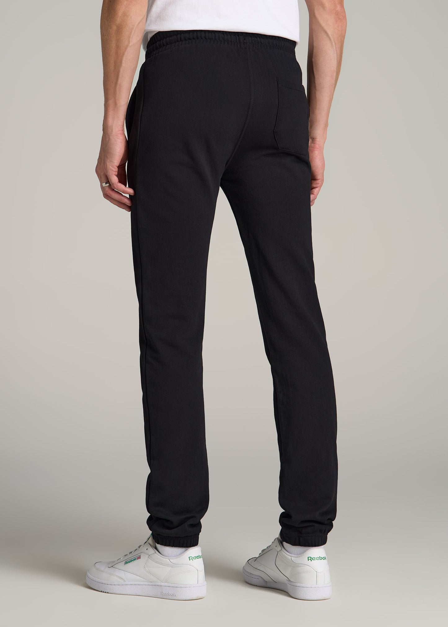 Wearever Fleece Elastic-Bottom Sweatpants for Tall Men in Black