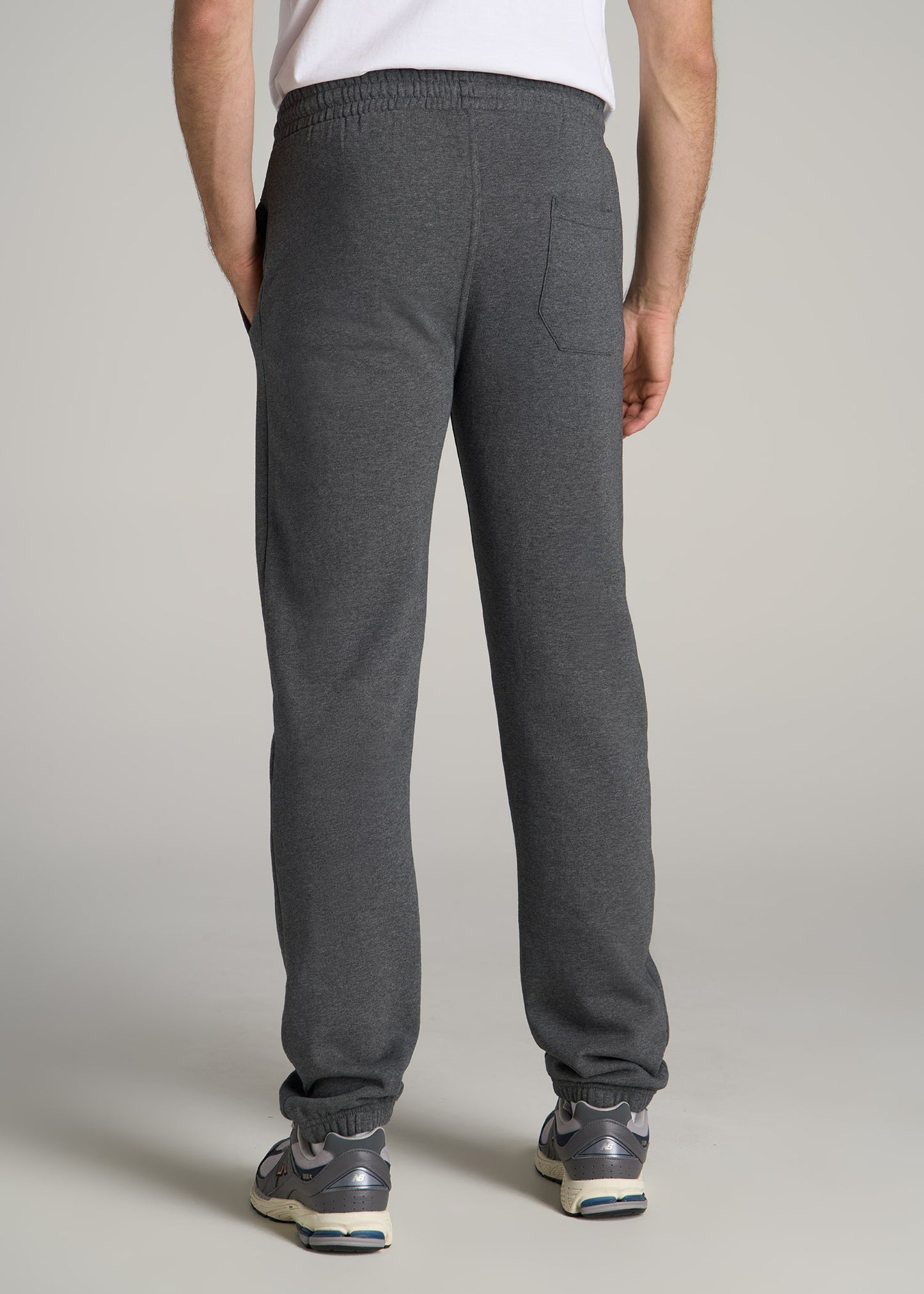 Wearever Fleece Elastic-Bottom Sweatpants for Tall Men in Charcoal Mix