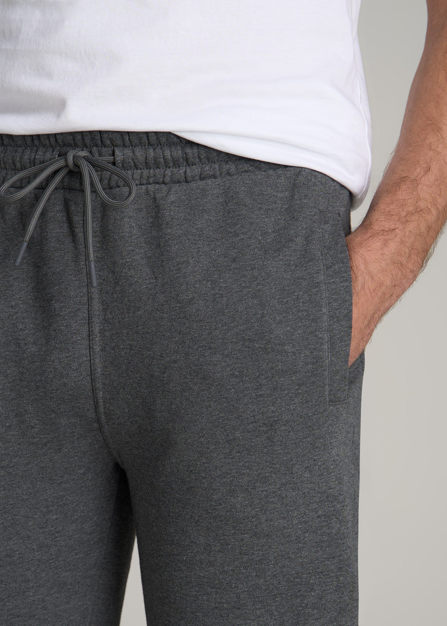 Wearever Fleece Elastic-Bottom Sweatpants for Tall Men in Charcoal Mix