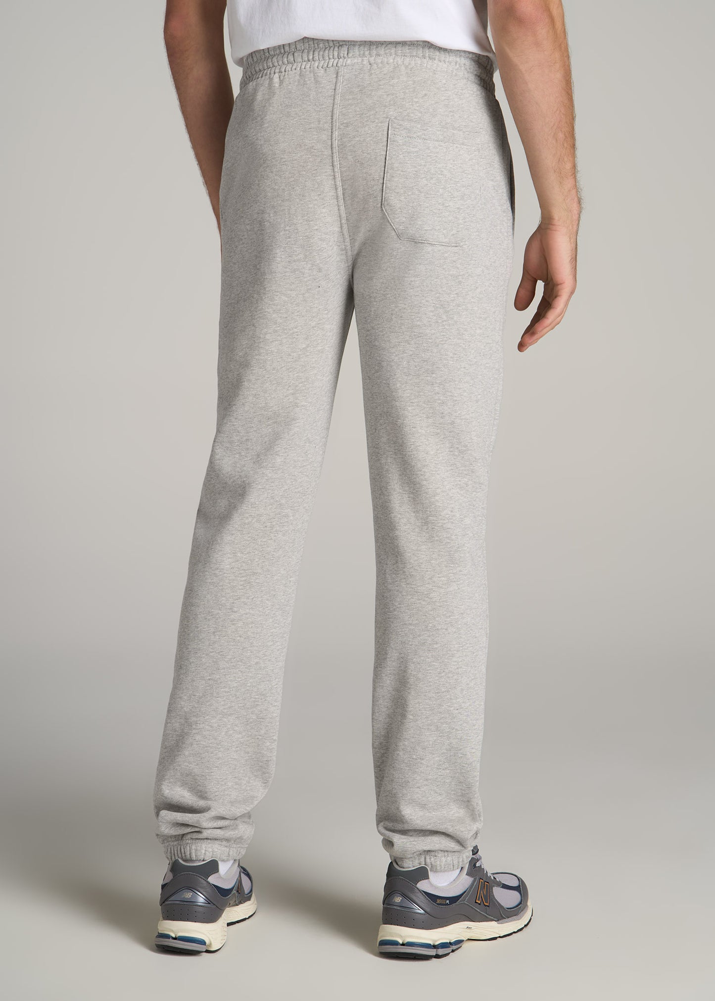 Wearever Fleece Elastic-Bottom Sweatpants for Tall Men in Grey Mix