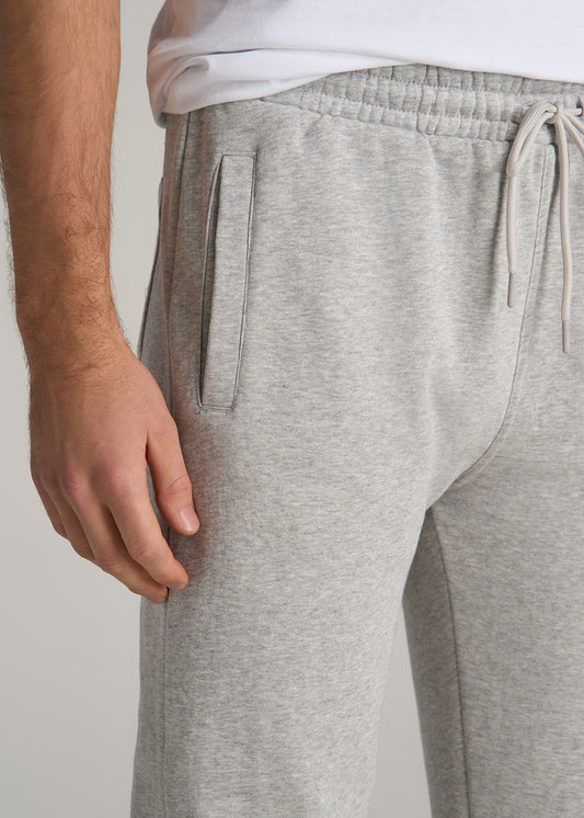 Wearever Fleece Elastic-Bottom Sweatpants for Tall Men in Grey Mix