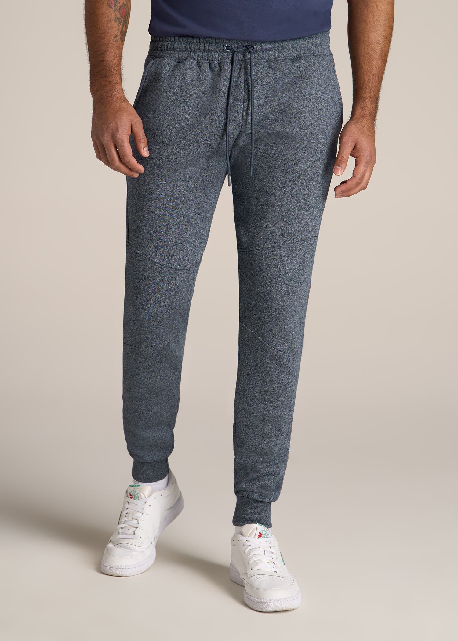 American-Tall-Men-Wearever-Fleece-Joggers-Navy-Mix-front