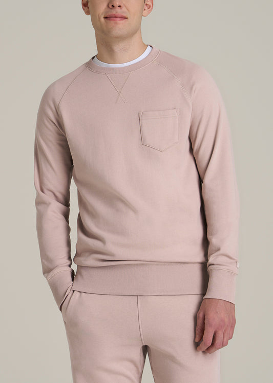 Wearever 2.0 French Terry Crewneck Sweatshirt for Tall Men in Desert Rose