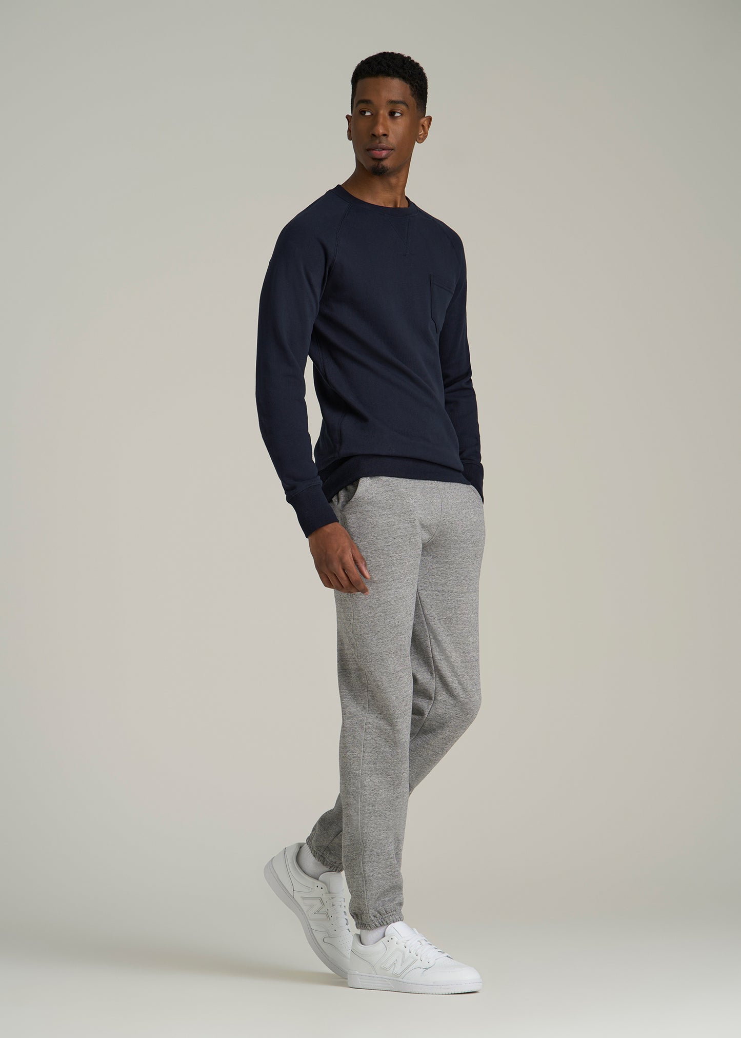 Wearever 2.0 French Terry Crewneck Sweatshirt for Tall Men in Evening Blue