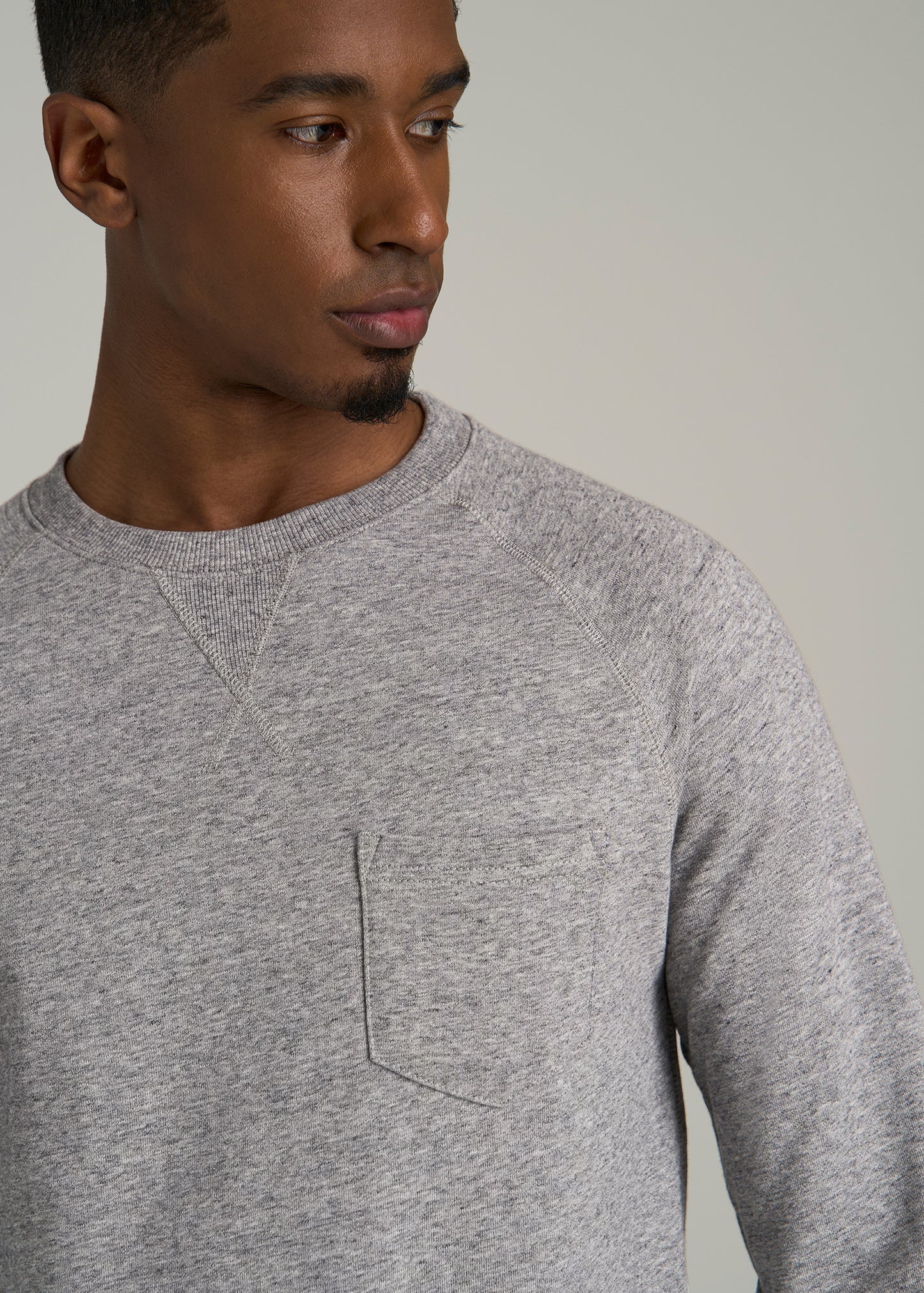 Wearever 2.0 French Terry Crewneck Sweatshirt for Tall Men in Heathered Grey