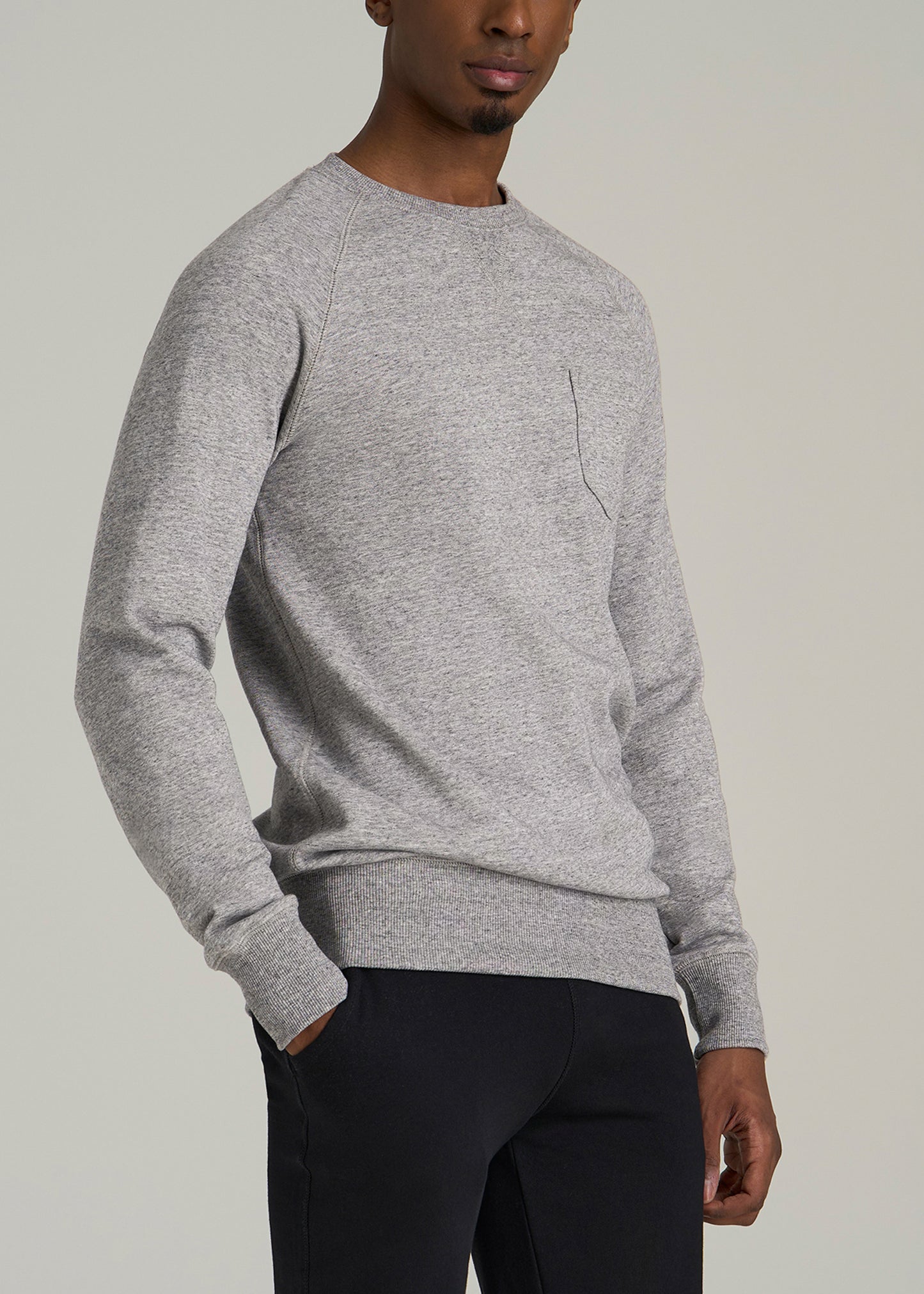 Wearever 2.0 French Terry Crewneck Sweatshirt for Tall Men in Heathered Grey