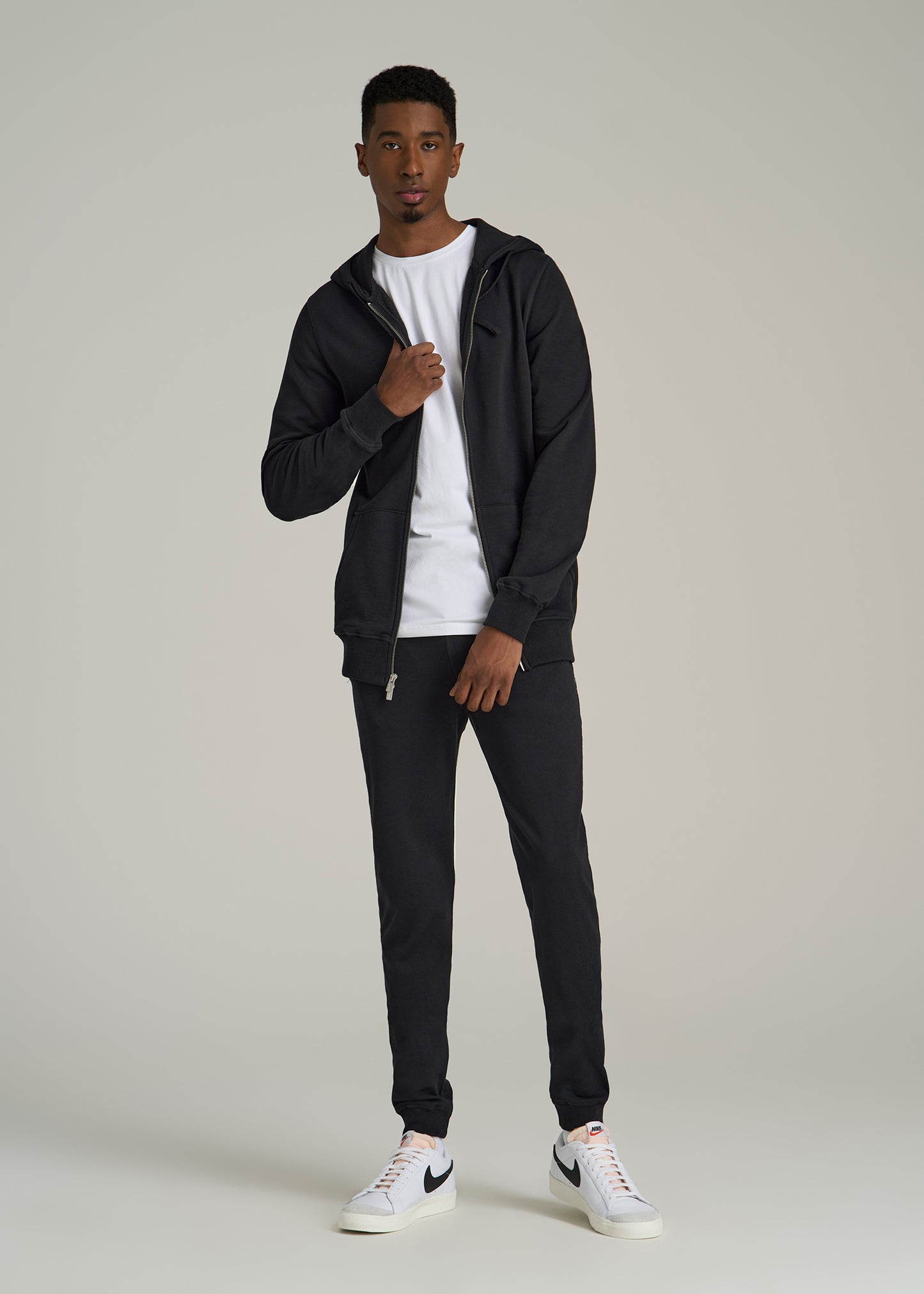 Wearever 2.0 French Terry Full-Zip Hoodie for Tall Men in Black