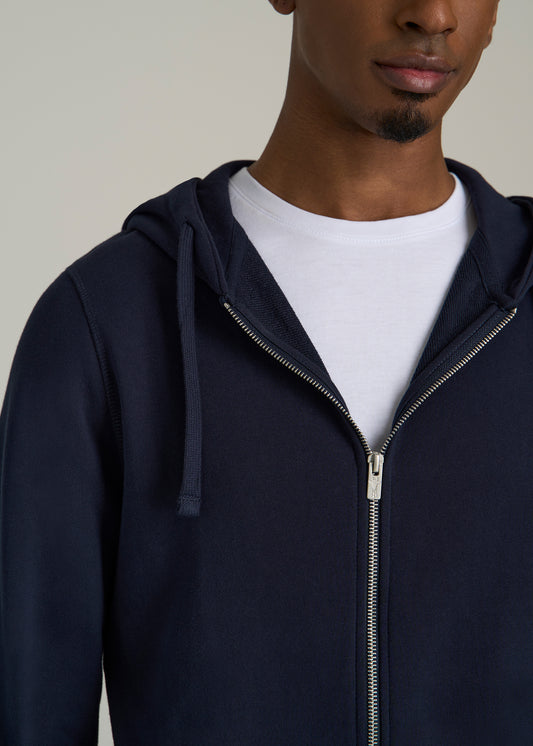 Wearever 2.0 French Terry Full-Zip Hoodie for Tall Men in Evening Blue