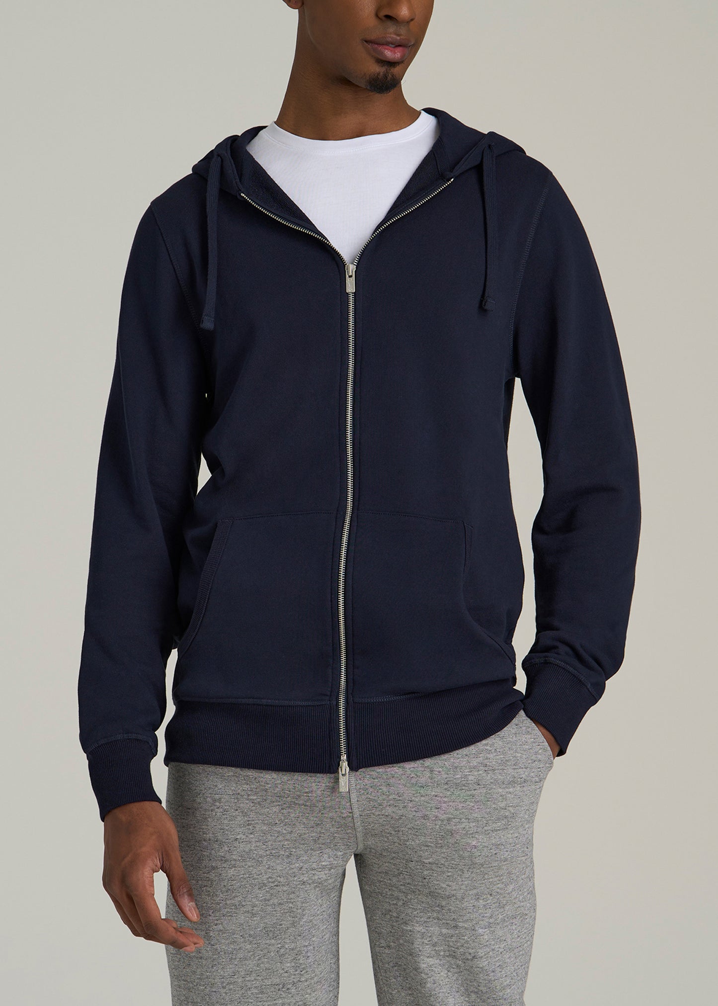 Wearever 2.0 French Terry Full-Zip Hoodie for Tall Men in Evening Blue