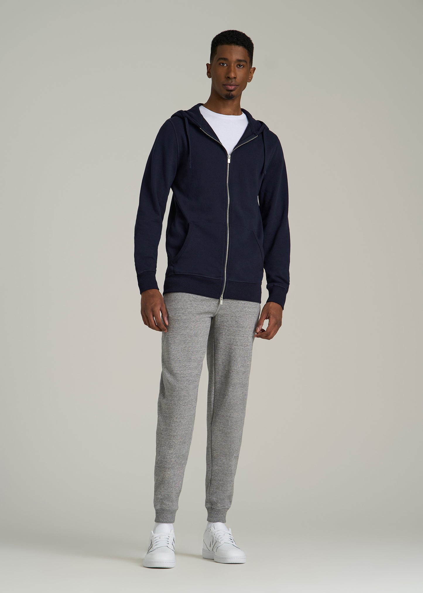 Wearever 2.0 French Terry Full-Zip Hoodie for Tall Men in Evening Blue