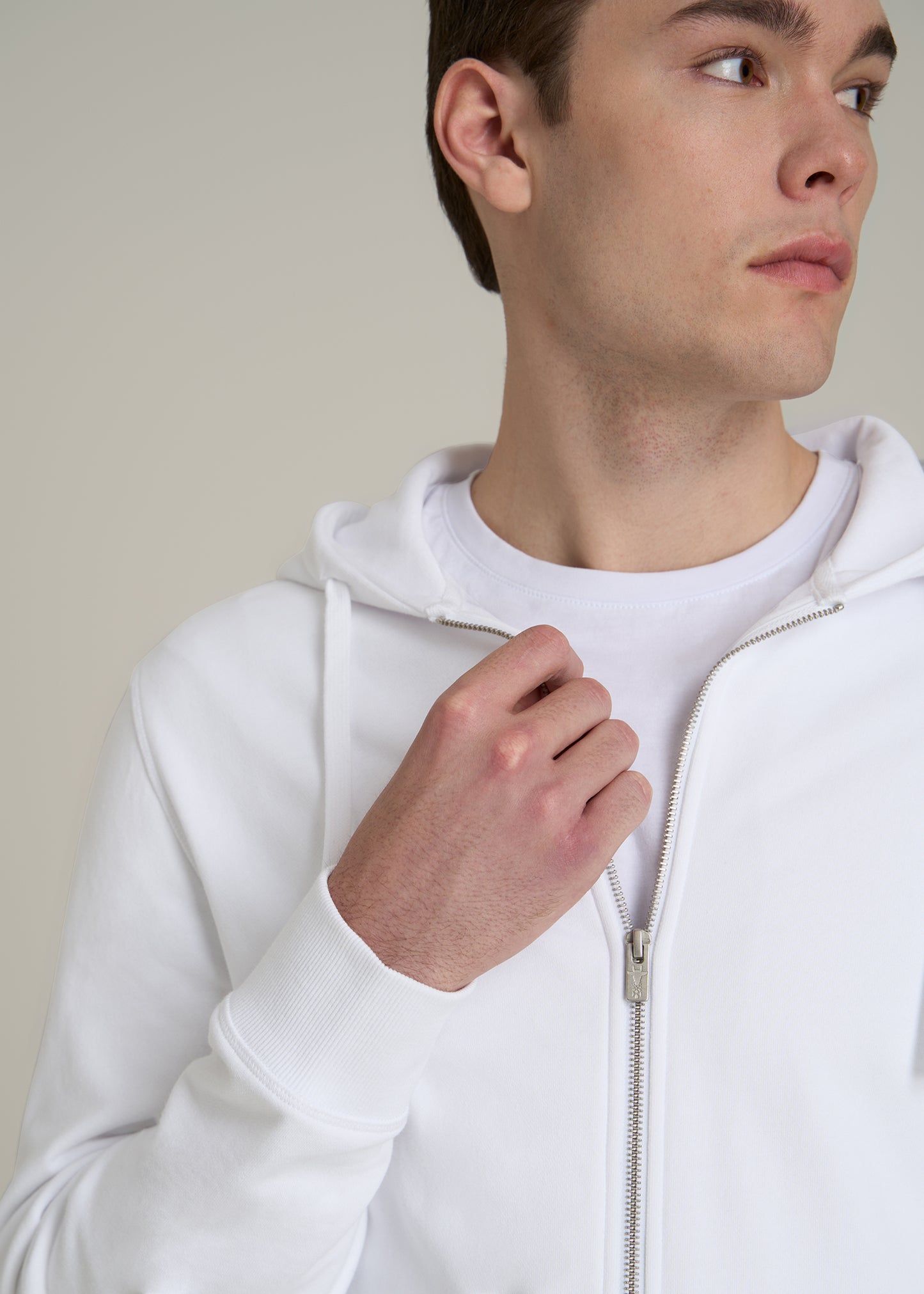 Wearever 2.0 French Terry Full-Zip Hoodie for Tall Men in White