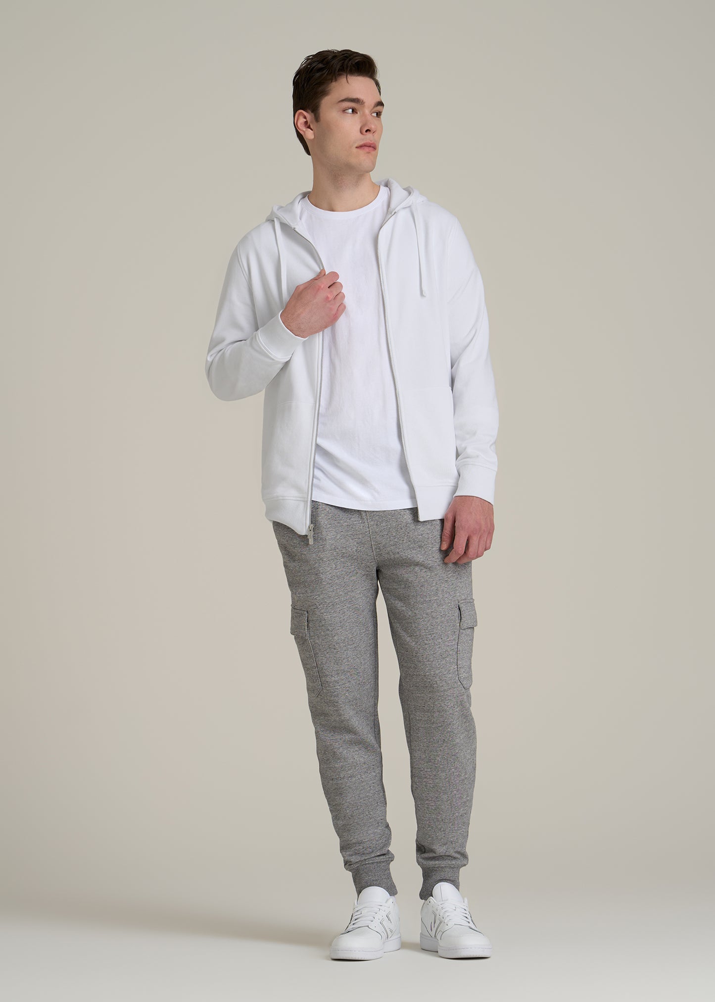 Wearever 2.0 French Terry Full-Zip Hoodie for Tall Men in White