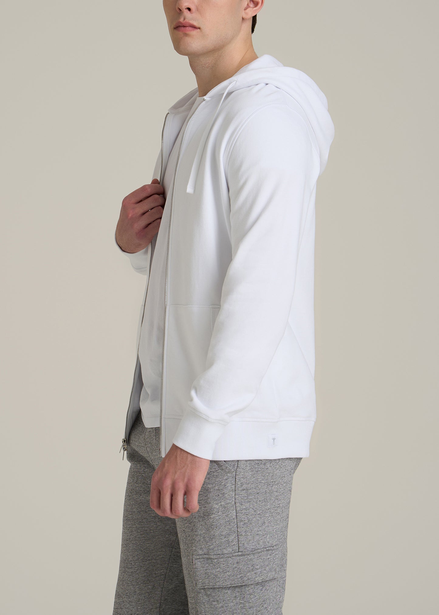 Wearever 2.0 French Terry Full-Zip Hoodie for Tall Men in White