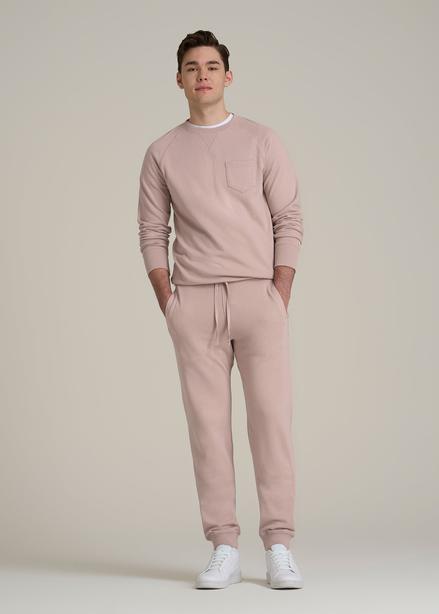 Wearever 2.0 French Terry Joggers for Tall Men in Desert Rose