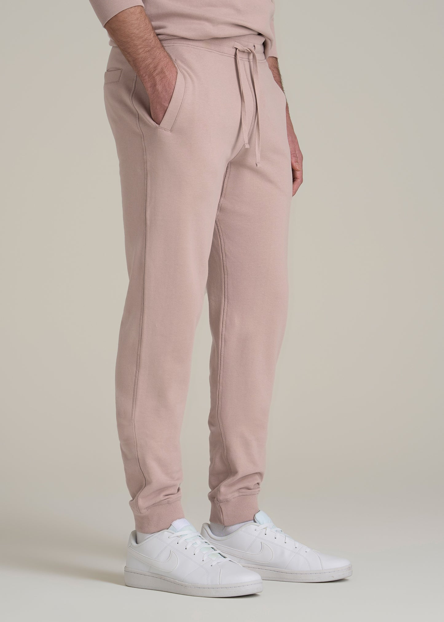 Wearever 2.0 French Terry Joggers for Tall Men in Desert Rose