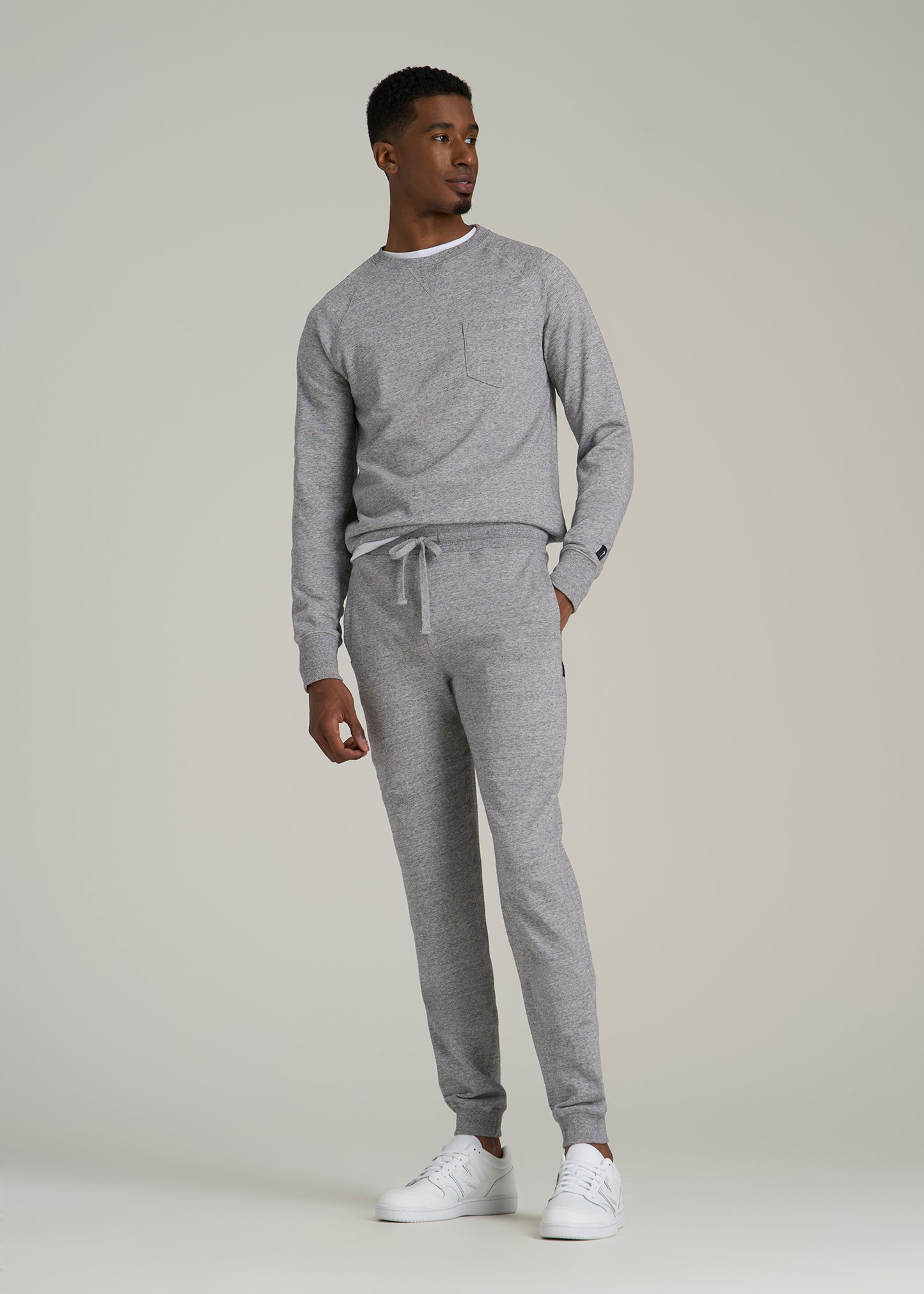 Wearever 2.0 French Terry Joggers for Tall Men in Heathered Grey