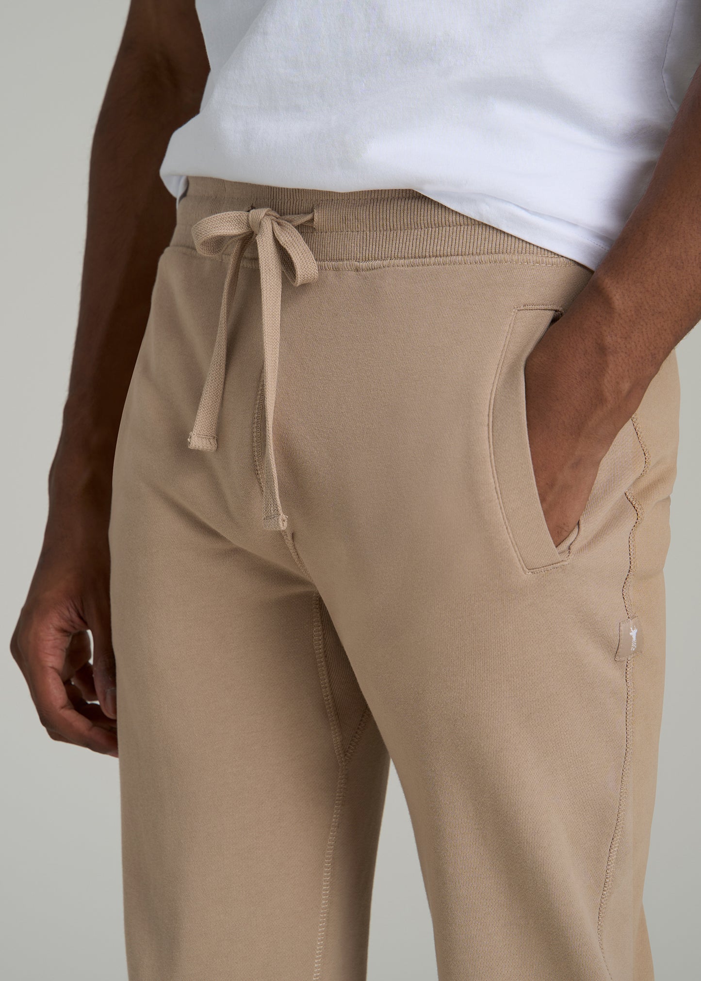 Wearever 2.0 French Terry Joggers for Tall Men in Light Camel