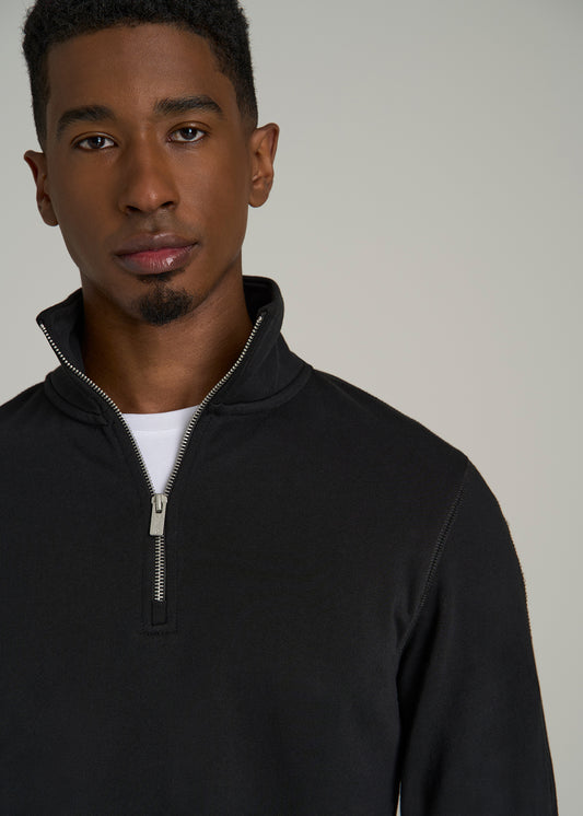 Wearever 2.0 French Terry Quarter-Zip Tall Men's Sweatshirt in Black