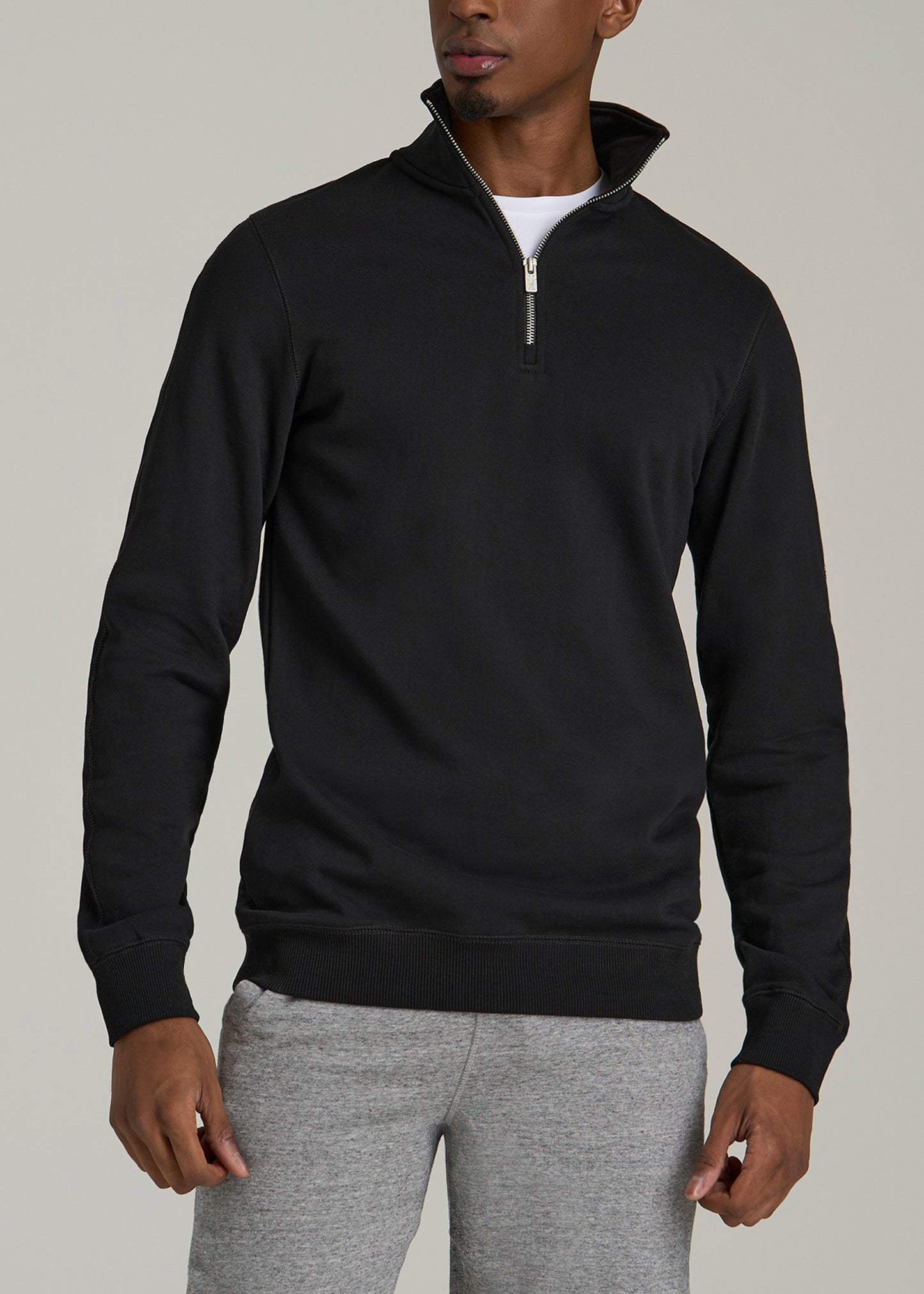 Wearever 2.0 French Terry Quarter-Zip Tall Men's Sweatshirt in Black