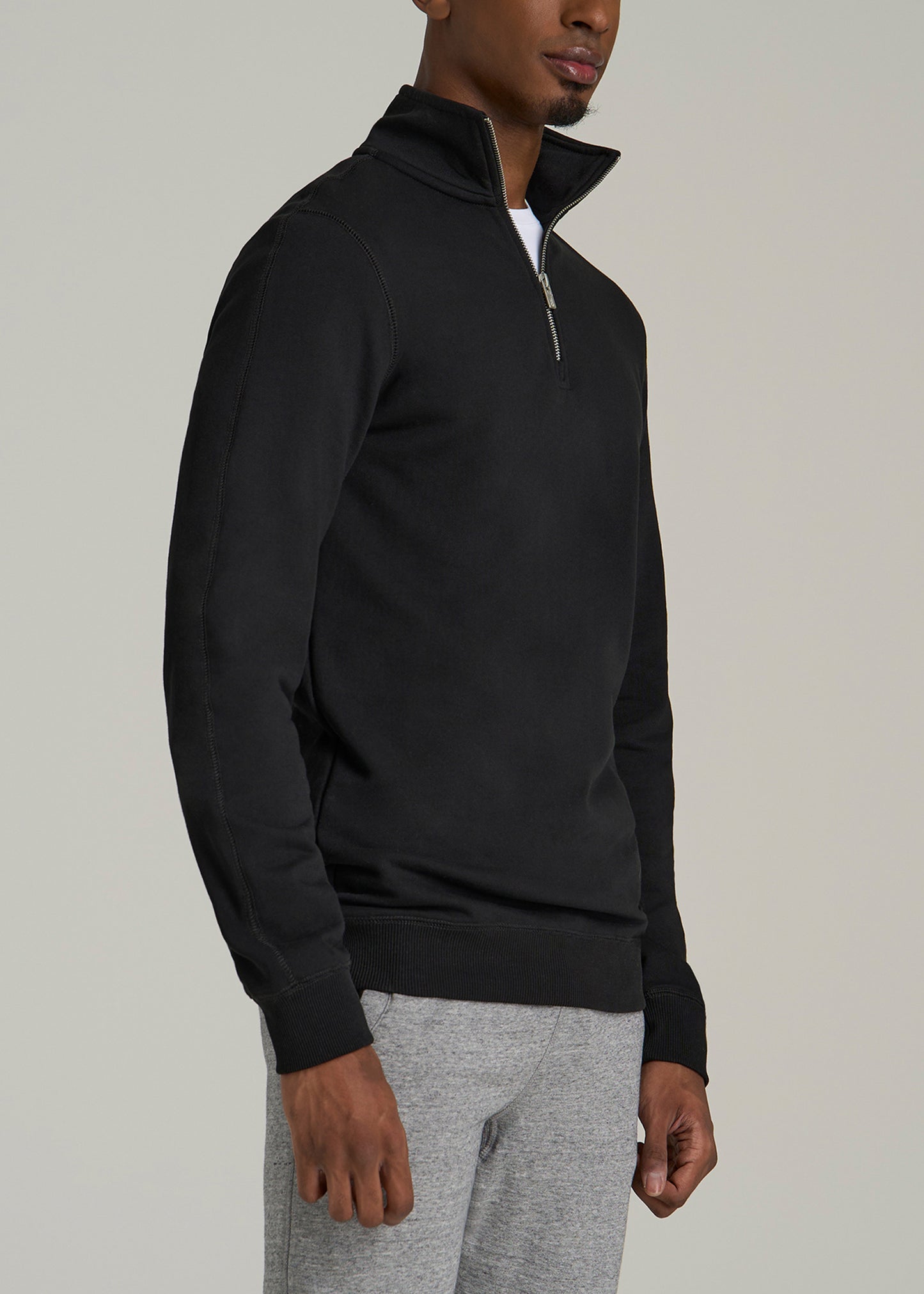 Wearever 2.0 French Terry Quarter-Zip Tall Men's Sweatshirt in Black