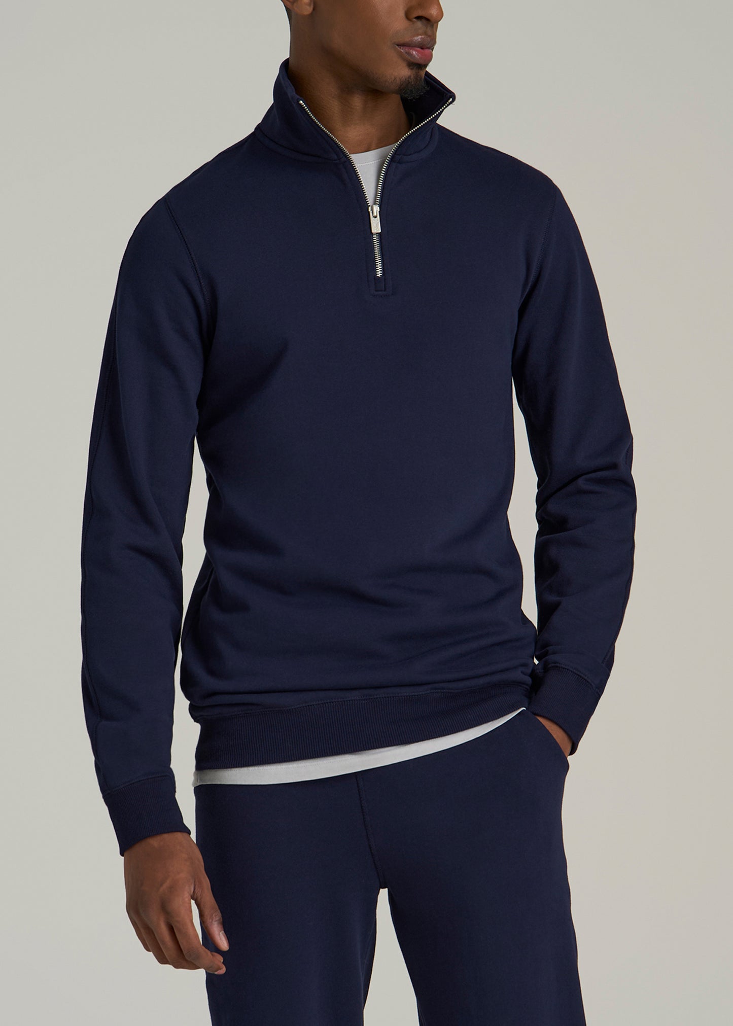 Wearever 2.0 French Terry Quarter-Zip Tall Men's Sweatshirt in Evening Blue