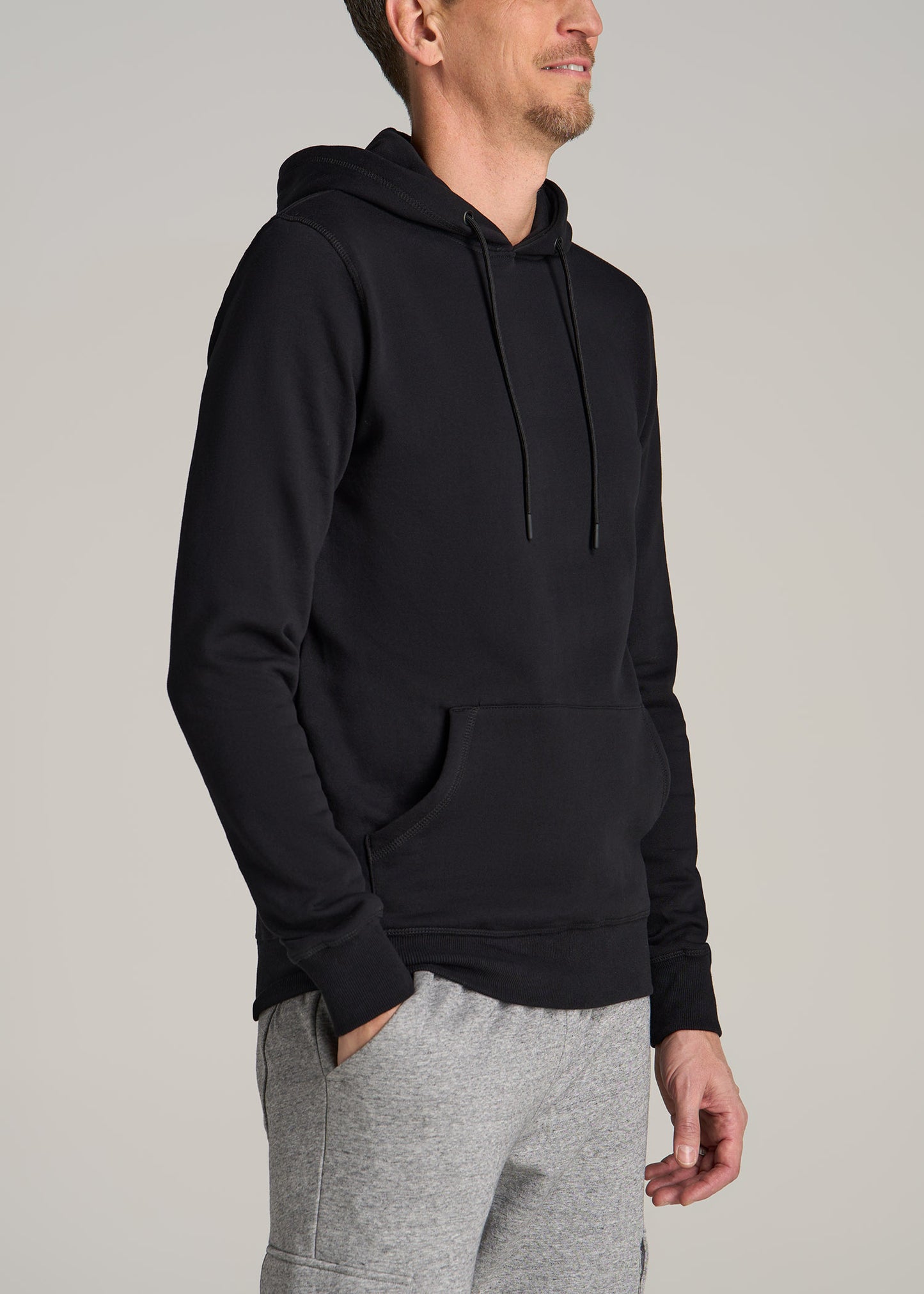 Wearever Fleece Pullover Men's Tall Hoodie in Black