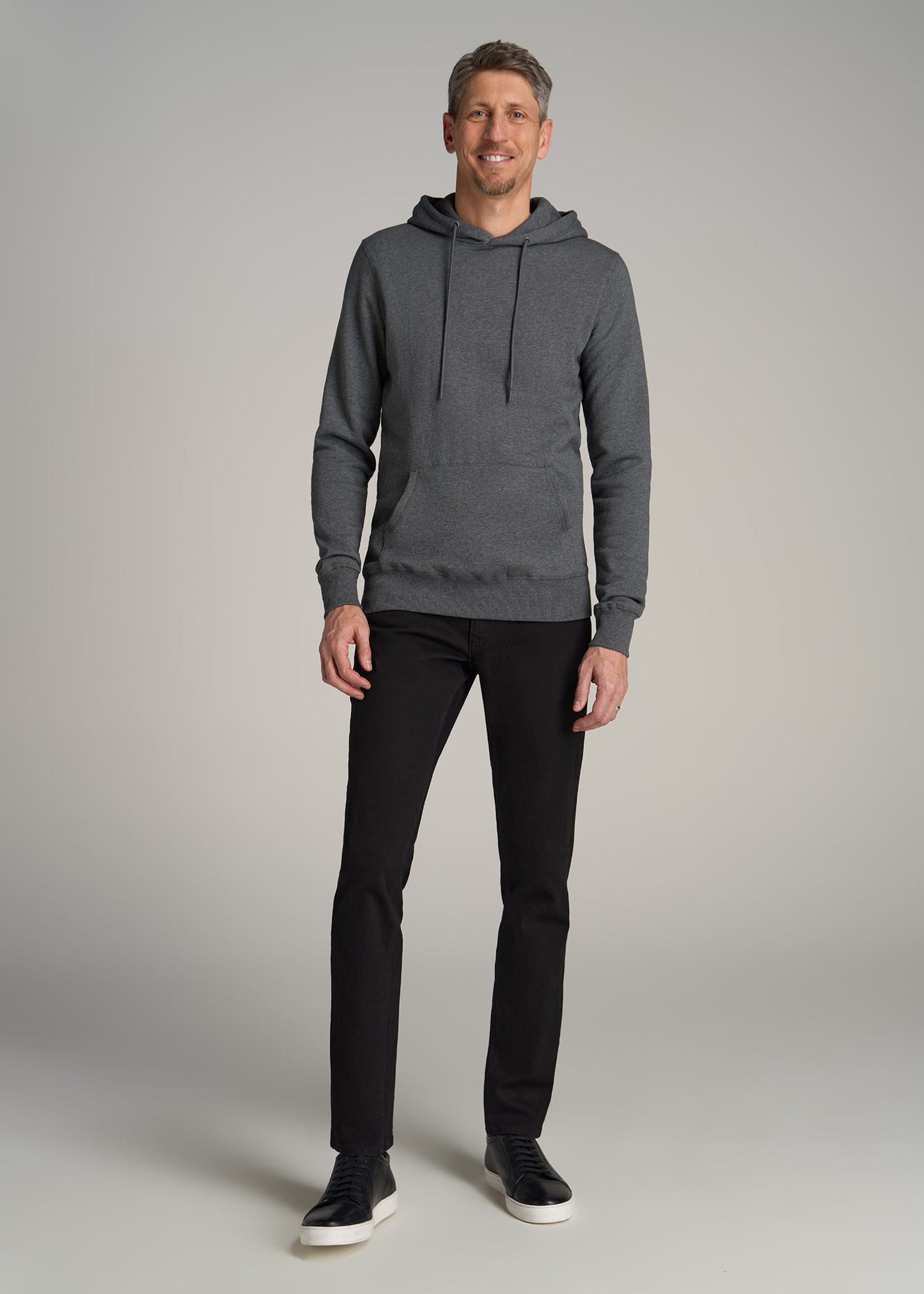 Wearever Fleece Pullover Men's Tall Hoodie in Charcoal Mix