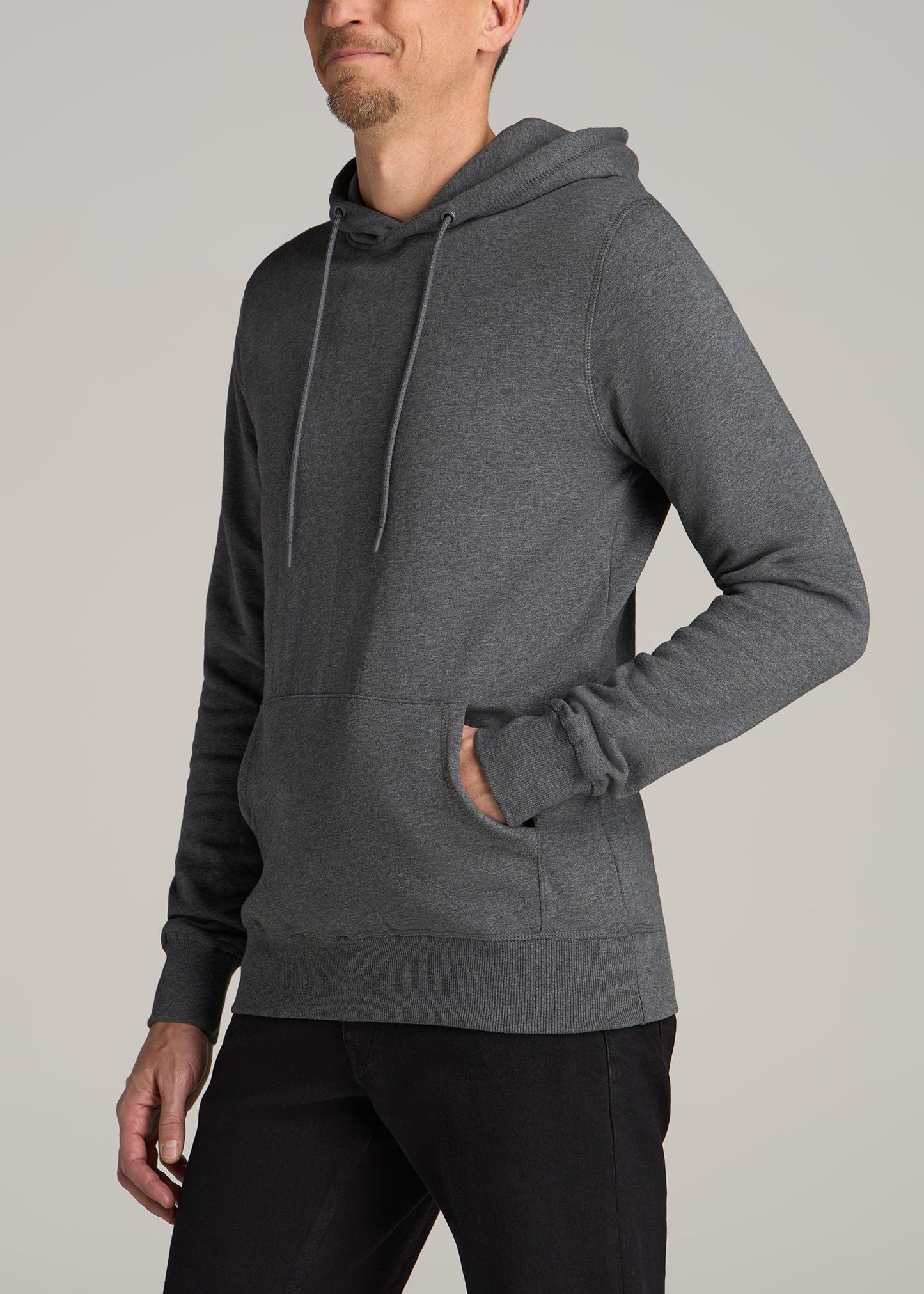 Wearever Fleece Pullover Men's Tall Hoodie in Charcoal Mix