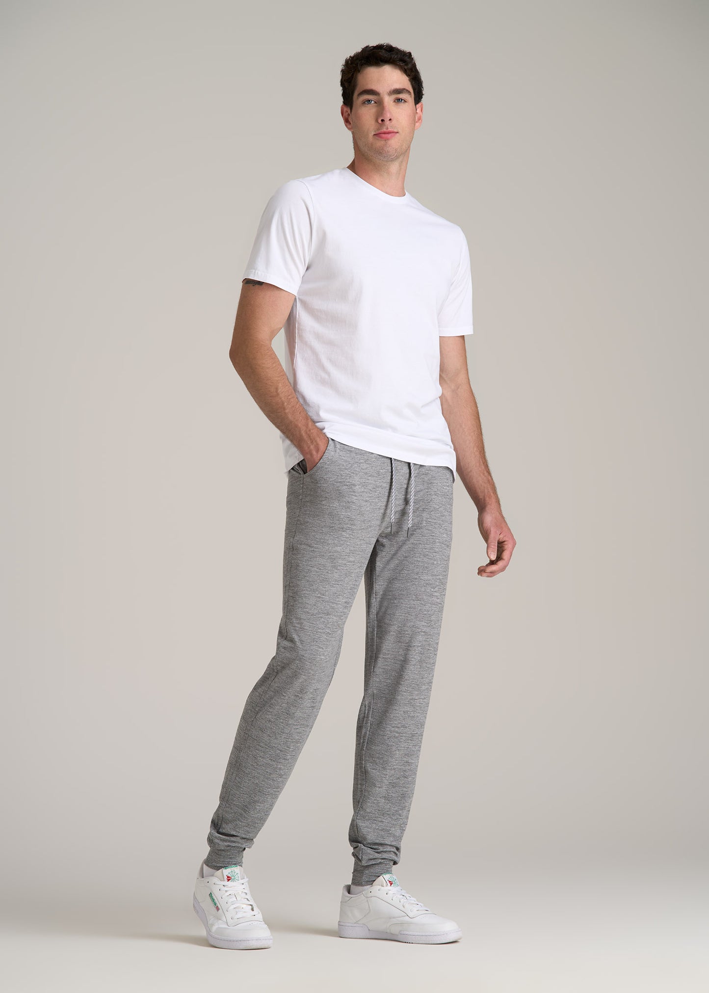 Weekender Stretch Lounge Joggers for Tall Men in Heathered Grey