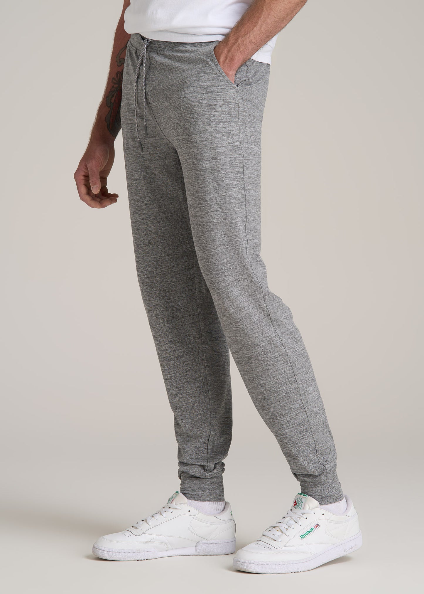 Weekender Stretch Lounge Joggers for Tall Men in Heathered Grey