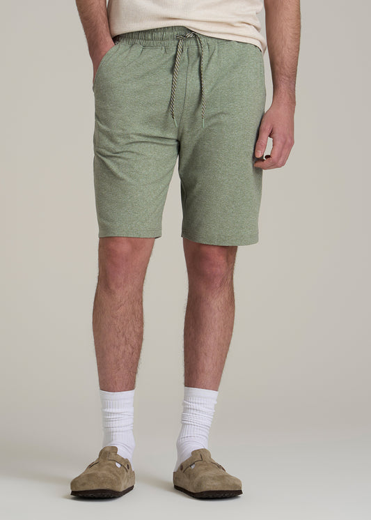 Weekender Stretch Lounge Shorts for Tall Men in Dark Seagrass Mix