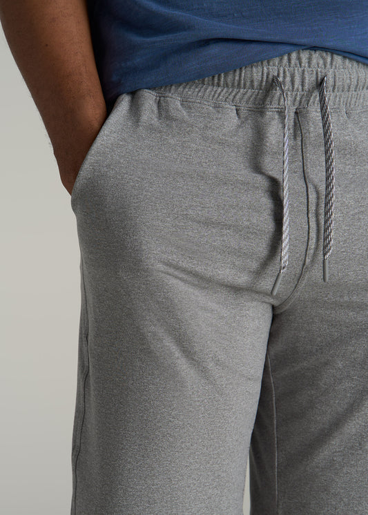 Weekender Stretch Lounge Shorts for Tall Men in Heathered Grey