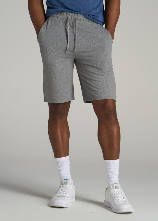 Weekender Stretch Lounge Shorts for Tall Men in Heathered Grey